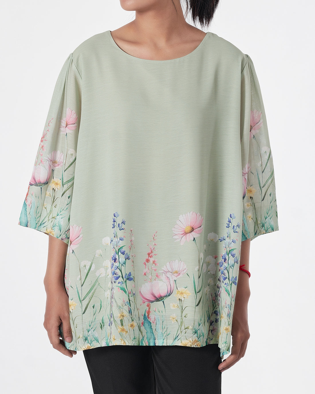 Floral Lady Green Shirts Short Sleeve 16.90