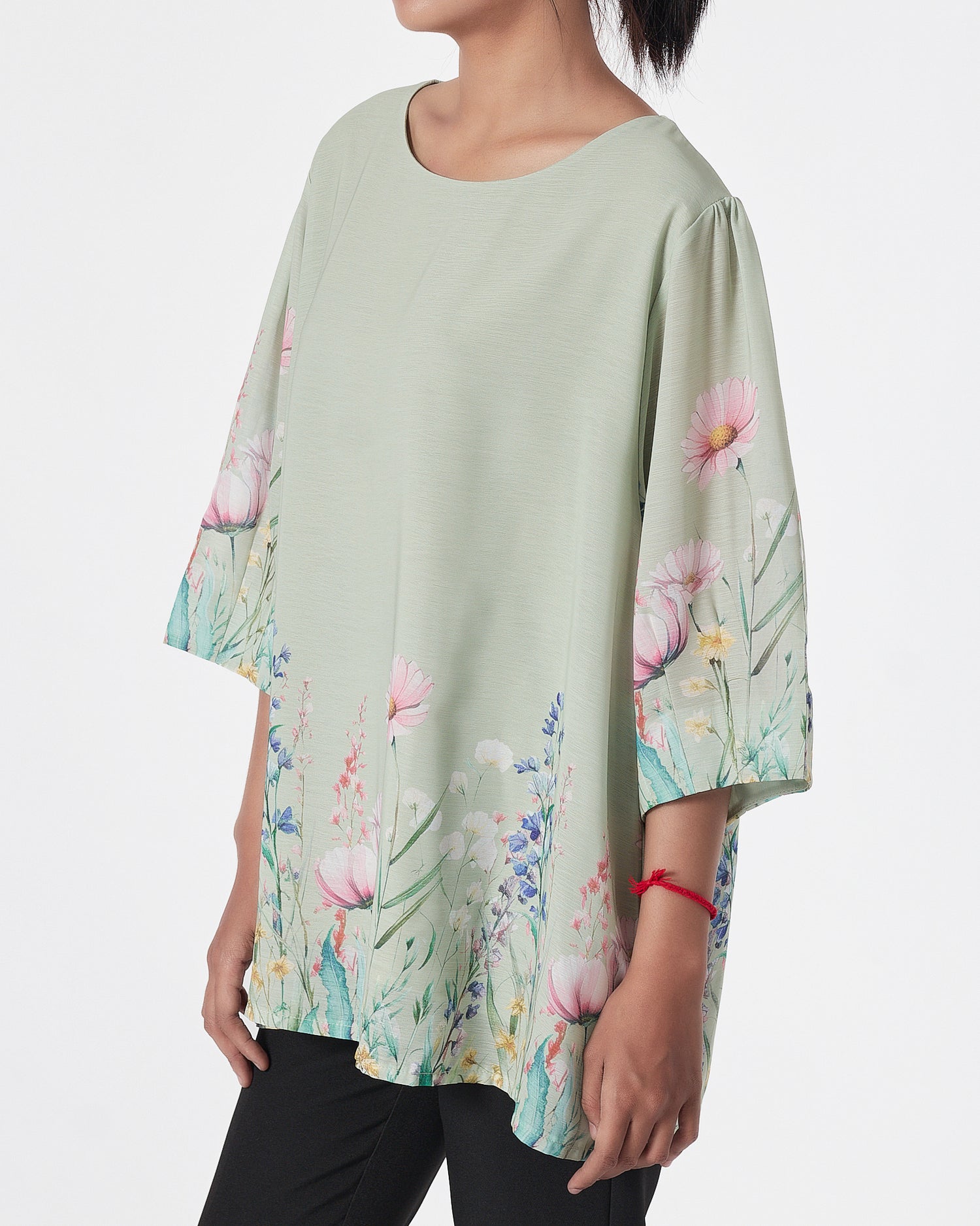 Floral Lady Green Shirts Short Sleeve 16.90