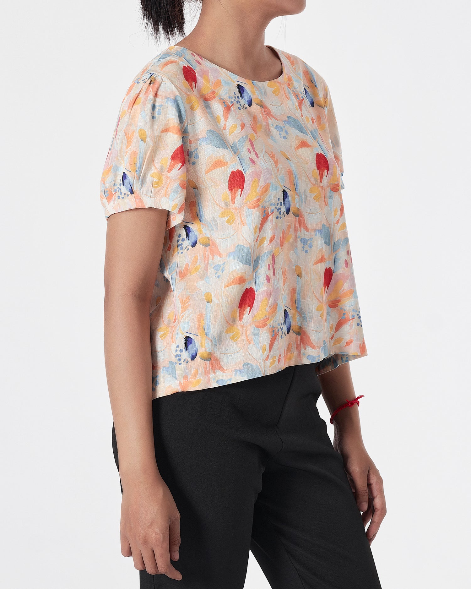 Lady Floral Over Printed Shirts Short Sleeve 21.90