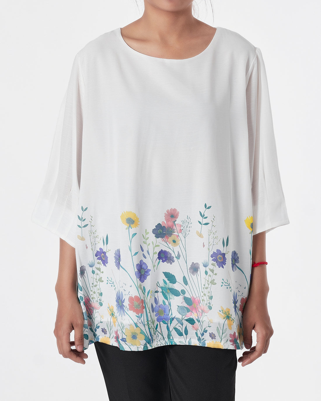 Floral Lady White  Shirts Short Sleeve 16.90