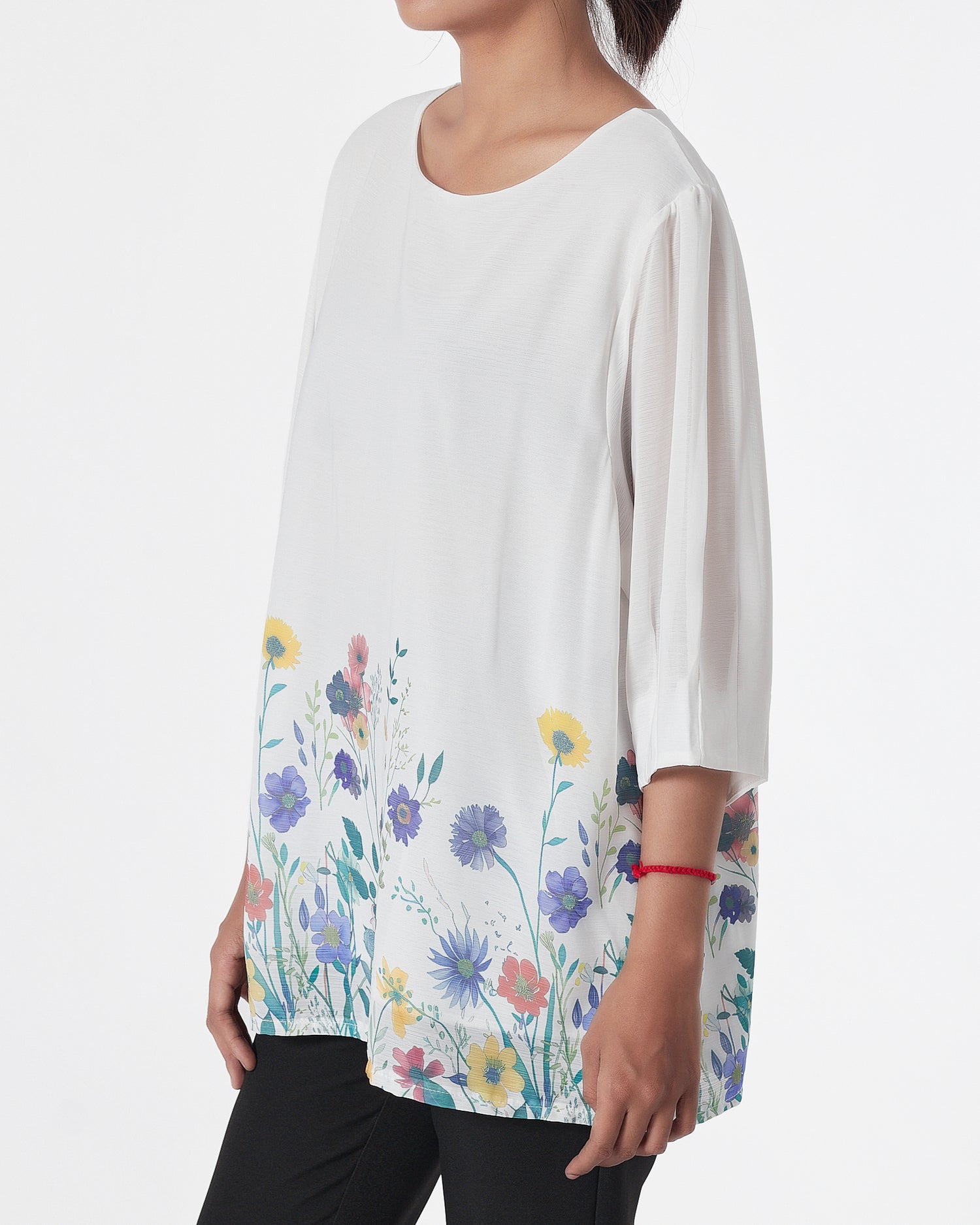 Floral Lady White  Shirts Short Sleeve 16.90