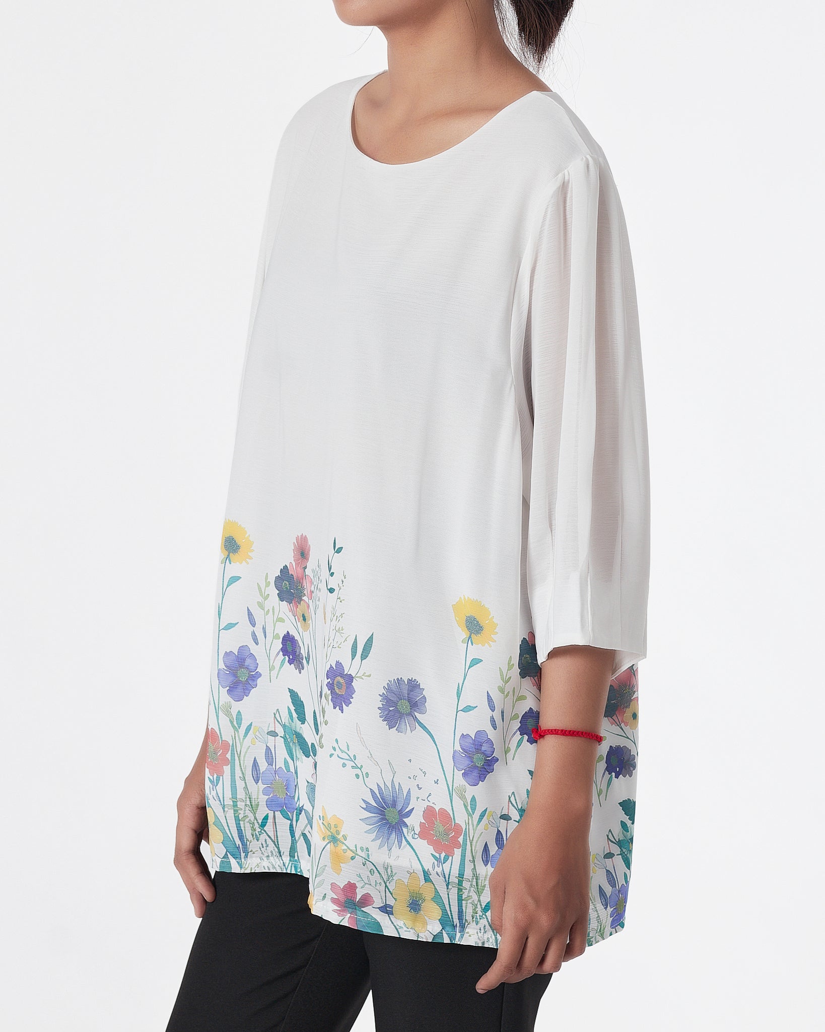 Floral Lady White  Shirts Short Sleeve 16.90