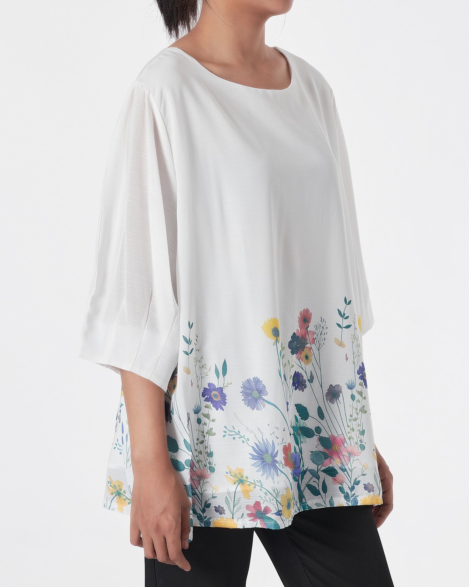 Floral Lady White  Shirts Short Sleeve 16.90