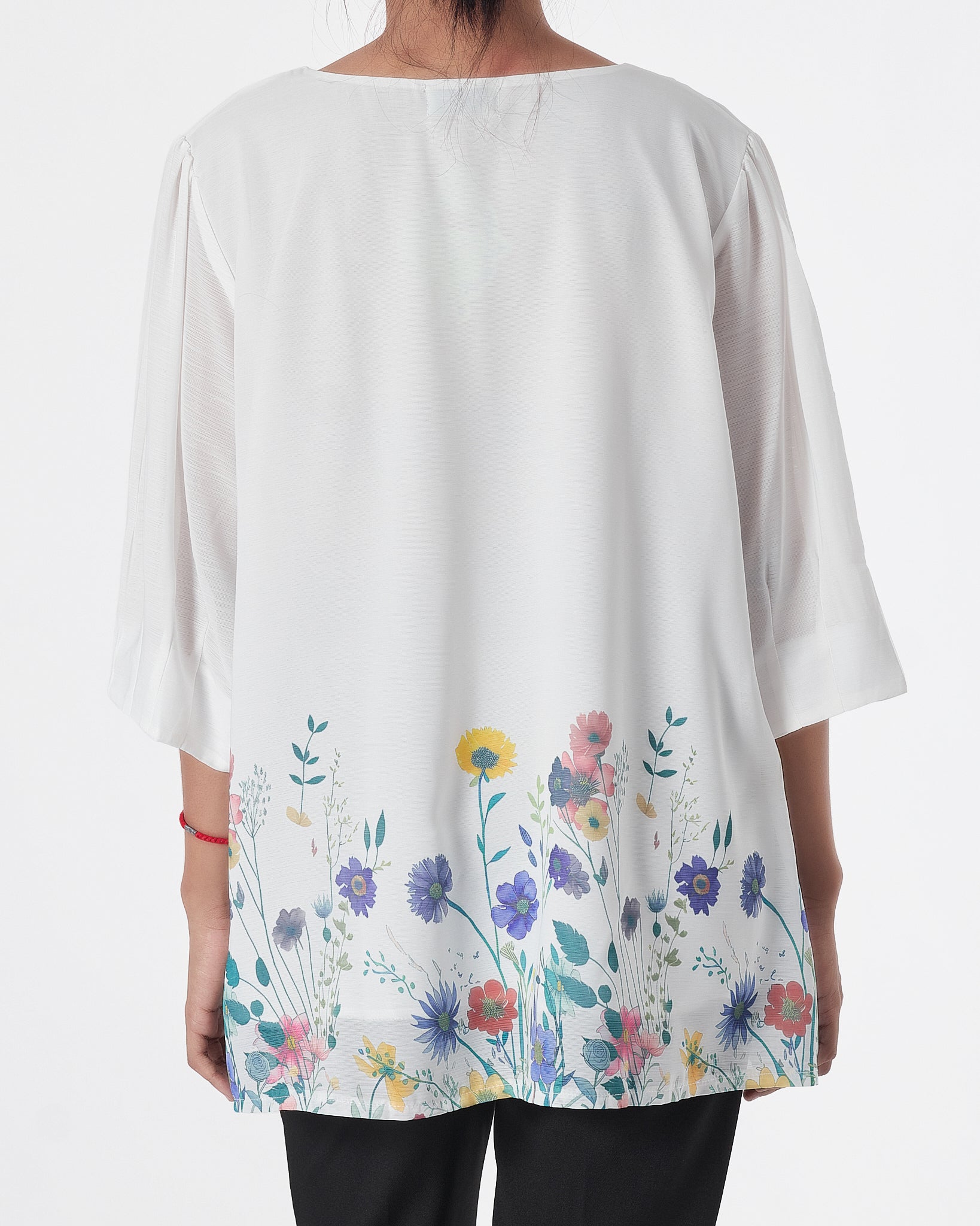 Floral Lady White  Shirts Short Sleeve 16.90