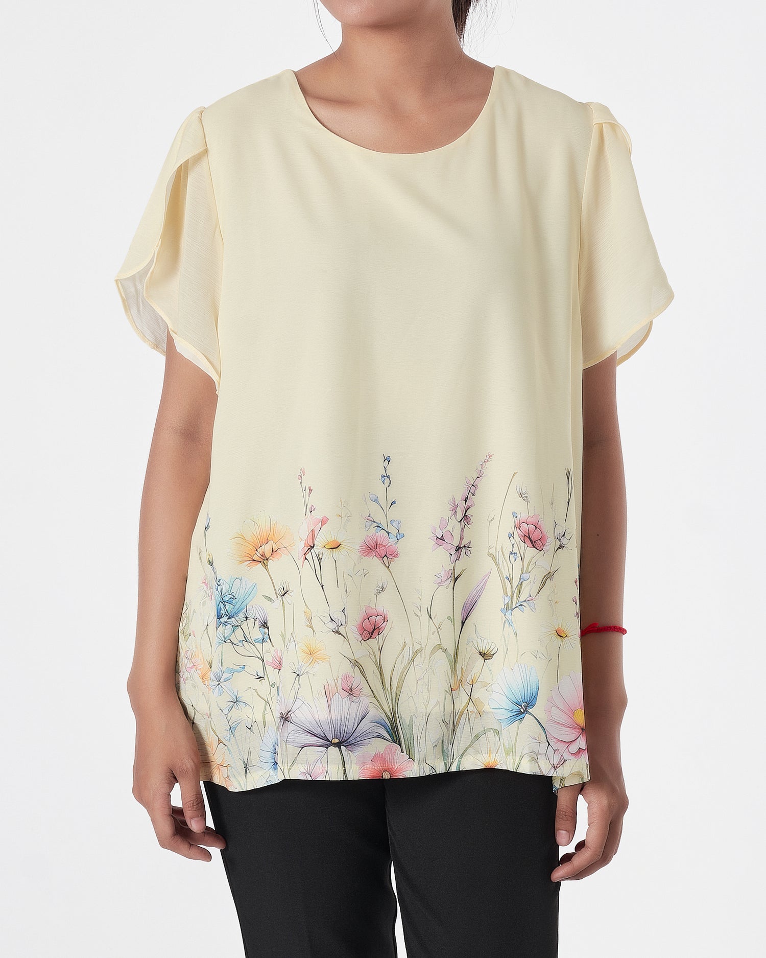 Floral Lady Yellow Shirts Short Sleeve 15.90