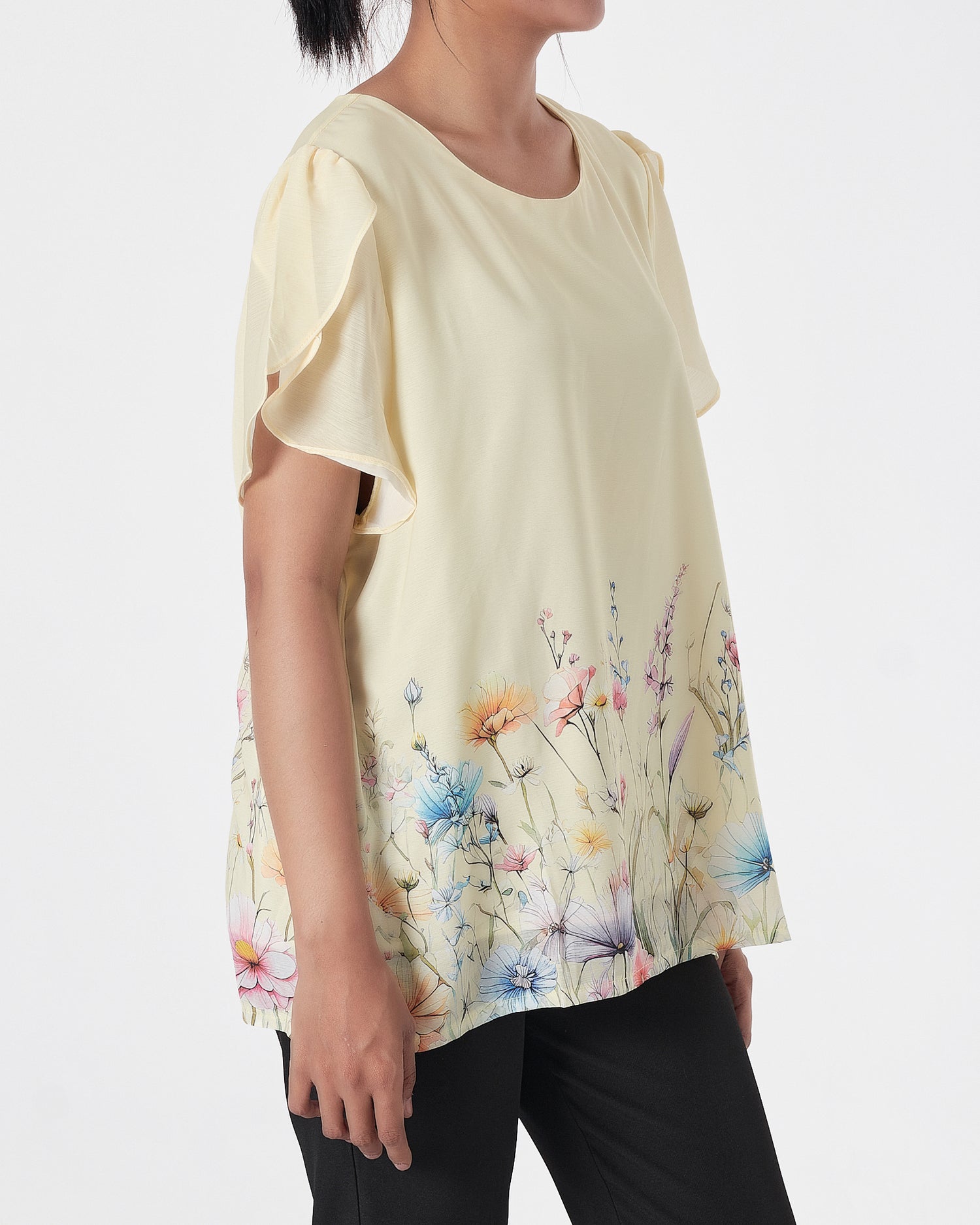 Floral Lady Yellow Shirts Short Sleeve 15.90