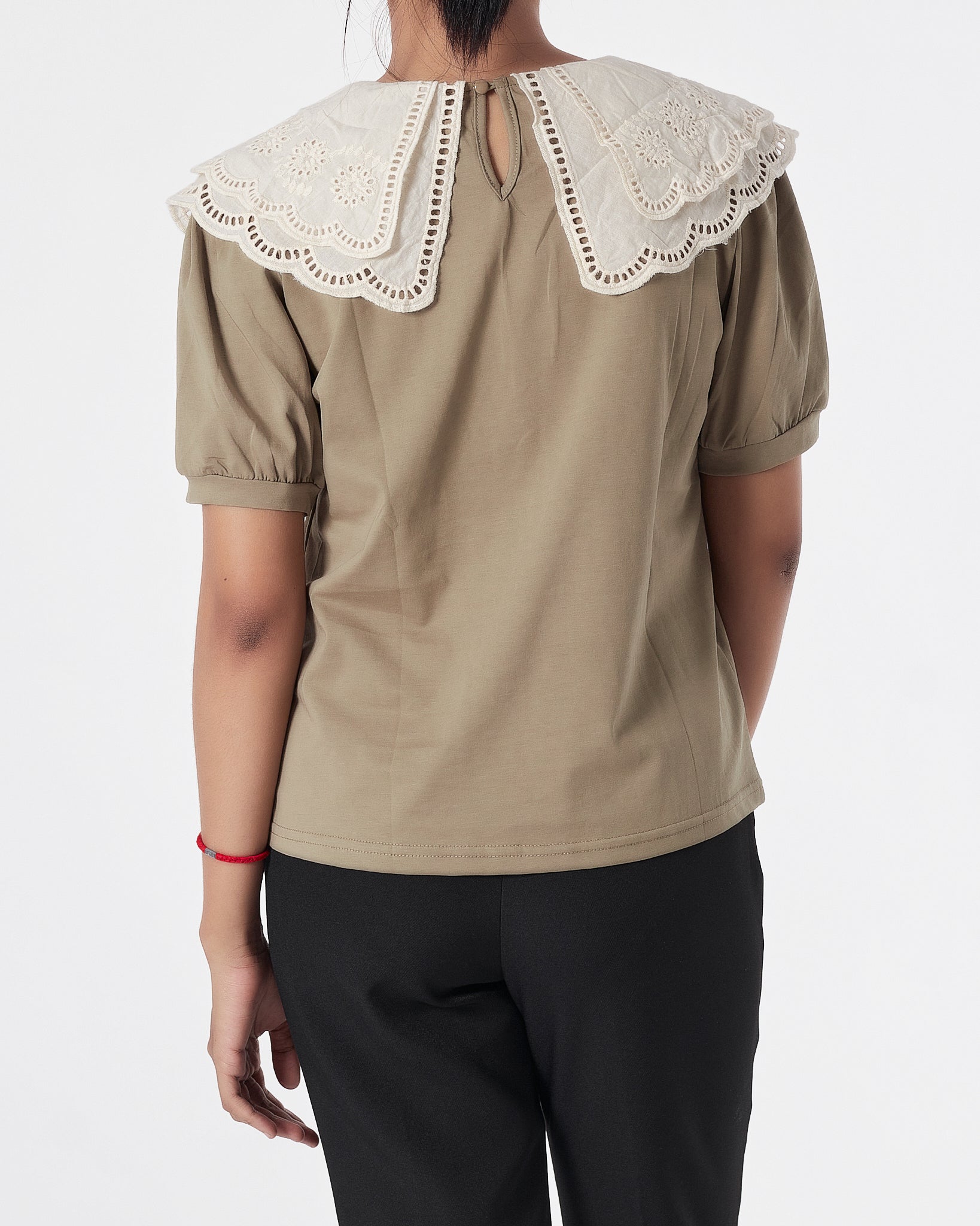 Lady Brown Puff Shirts Short Sleeve 16.90