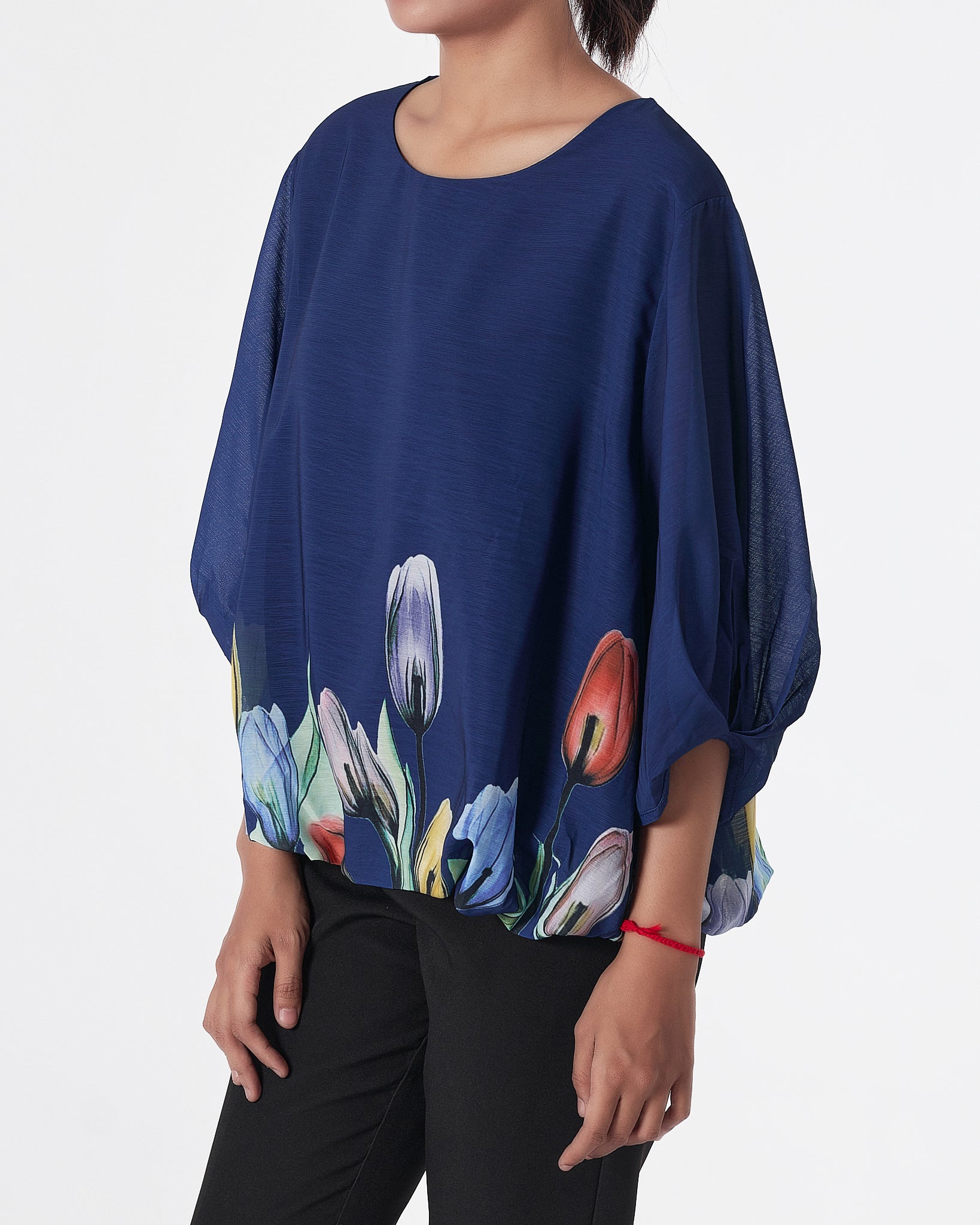 Tulip Flower Lady Blue Puff  Shirts Short Sleeve 16.90