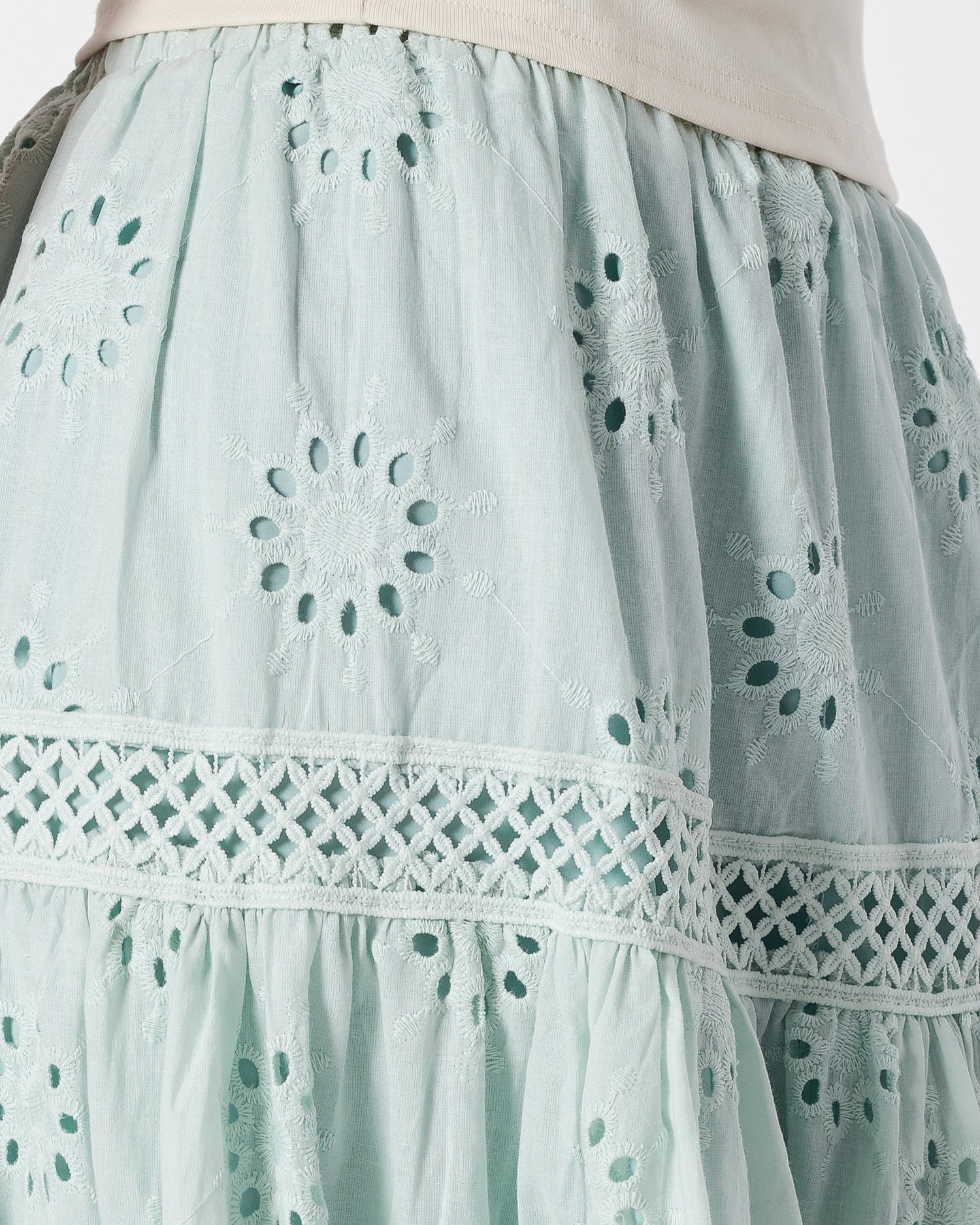 Lady Green Embroidered Skirts 21.90