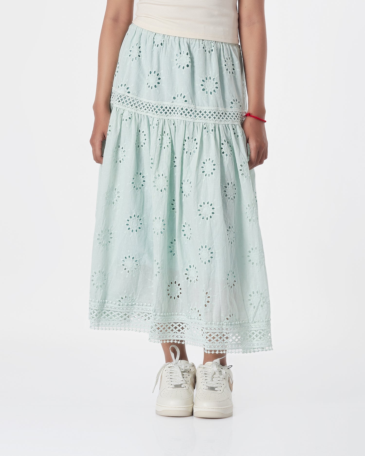 Lady Green Embroidered Skirts 21.90