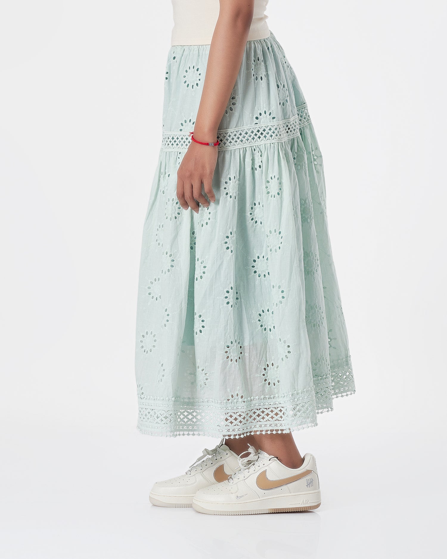 Lady Green Embroidered Skirts 21.90