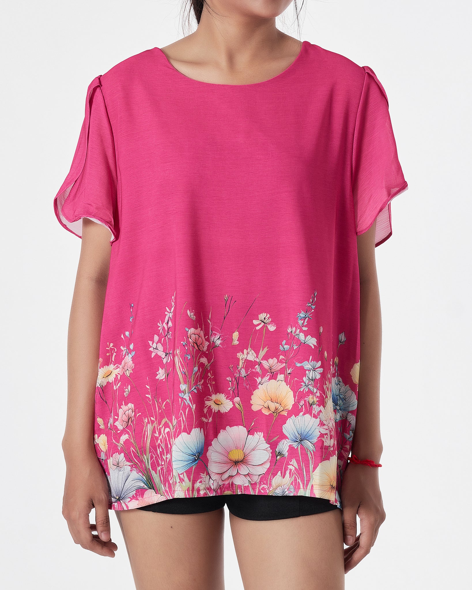 Floral Lady Pink Shirts Short Sleeve 15.90