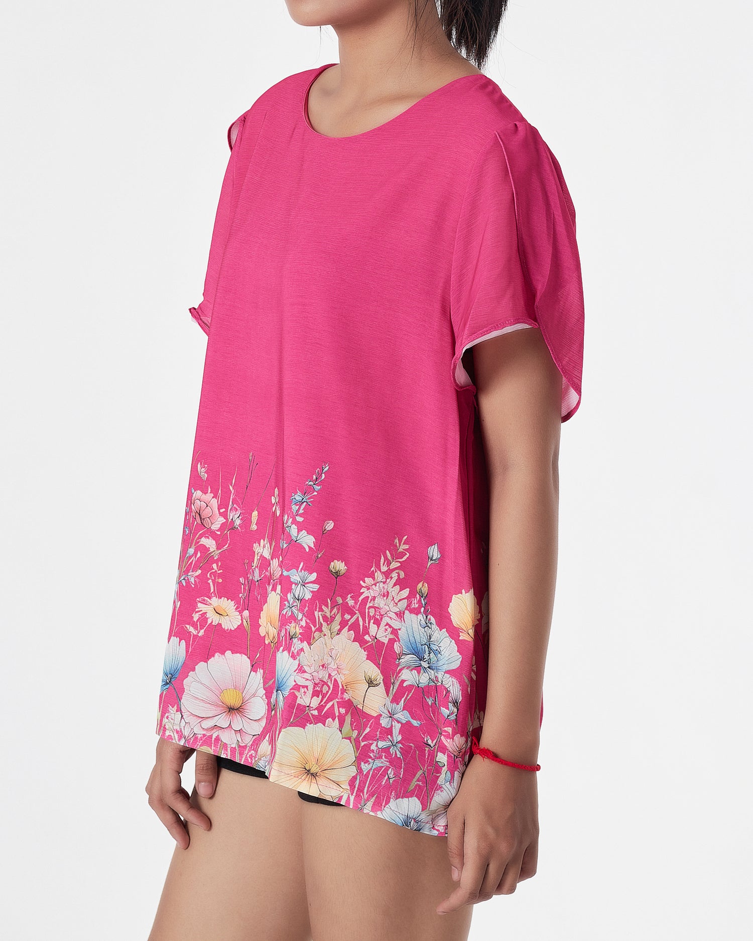 Floral Lady Pink Shirts Short Sleeve 15.90