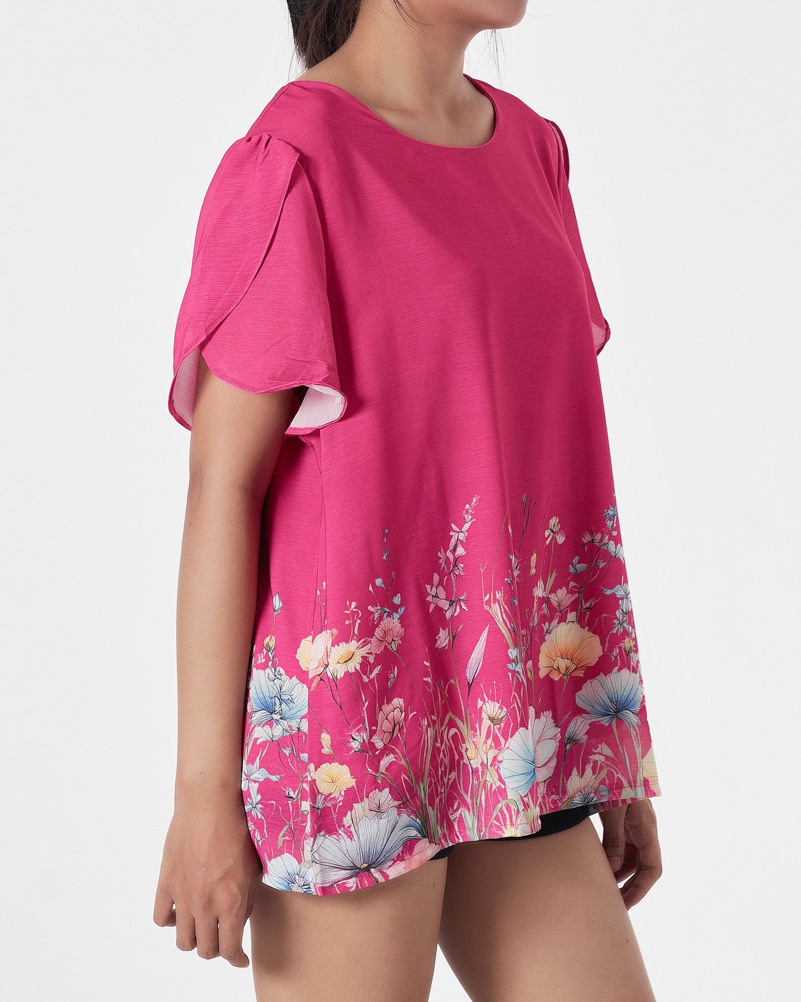 Floral Lady Pink Shirts Short Sleeve 15.90