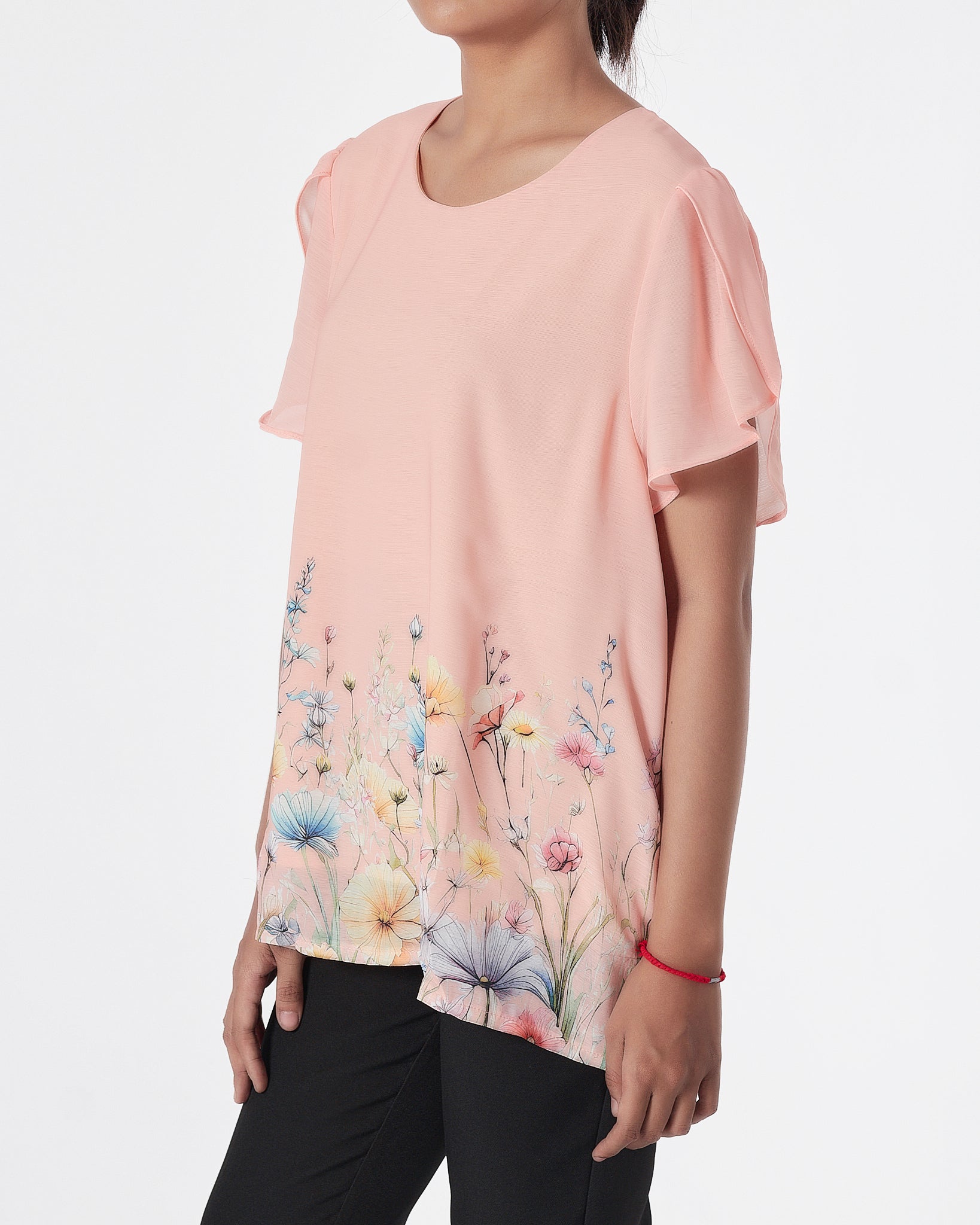 Floral Lady Coral Shirts Short Sleeve 15.90