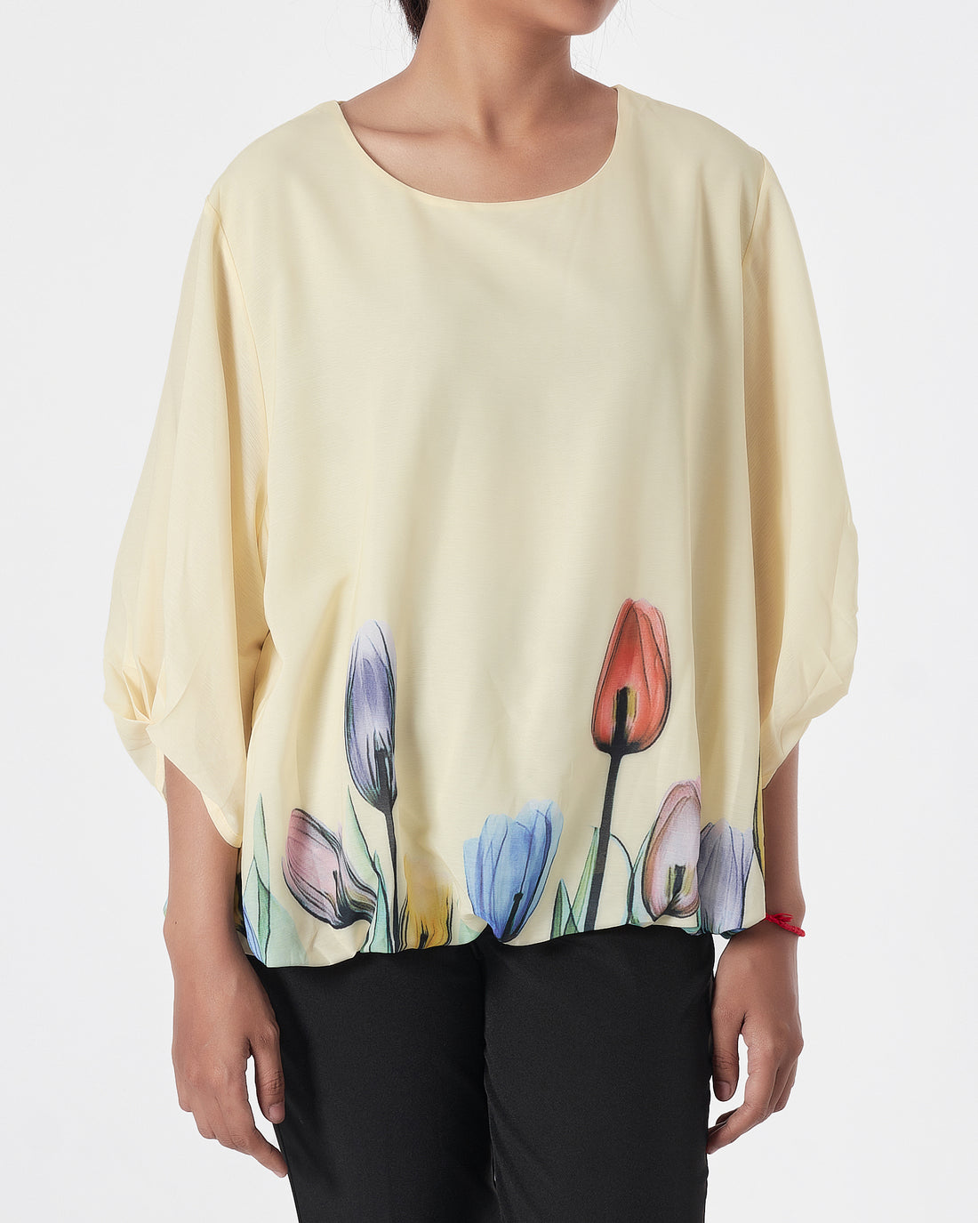 Tulip Flower Lady Yellow Puff Shirts Short Sleeve 16.90