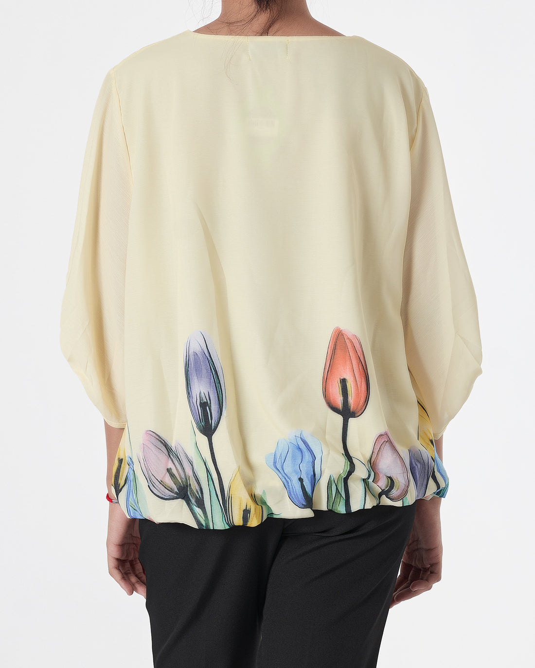 Tulip Flower Lady Yellow Puff Shirts Short Sleeve 16.90