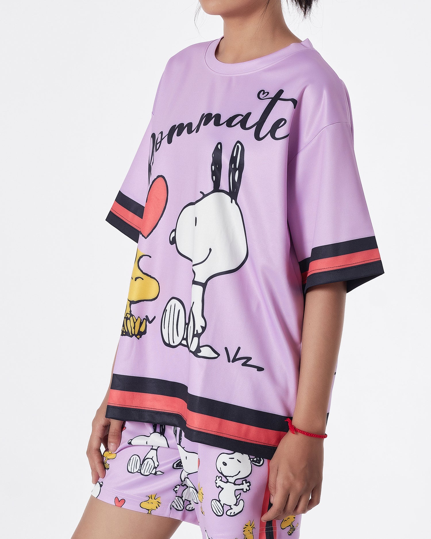 Cartoon Over Printed Lady Top + Shorts 2 Piece Outfit 15.90