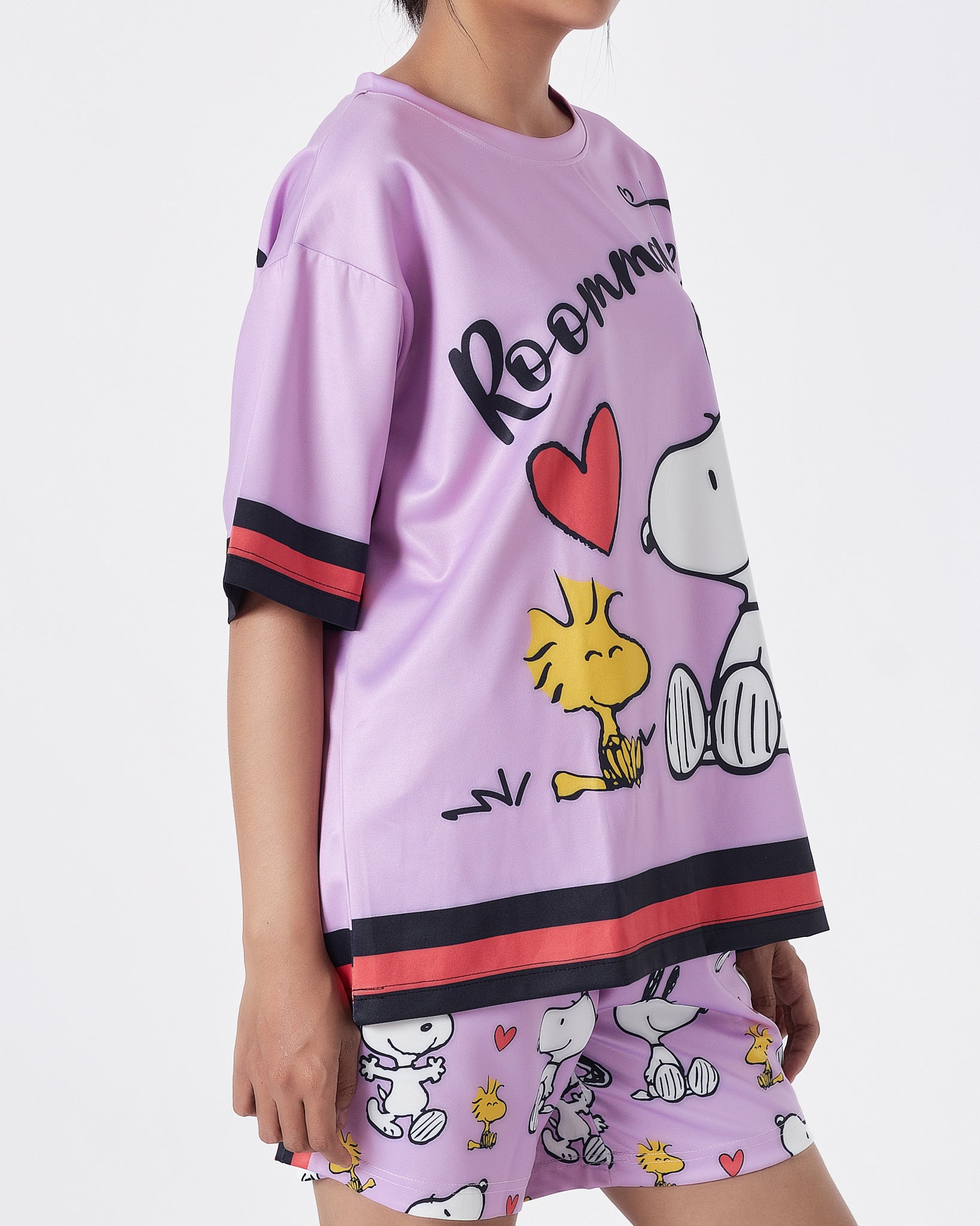 Cartoon Over Printed Lady Top + Shorts 2 Piece Outfit 15.90