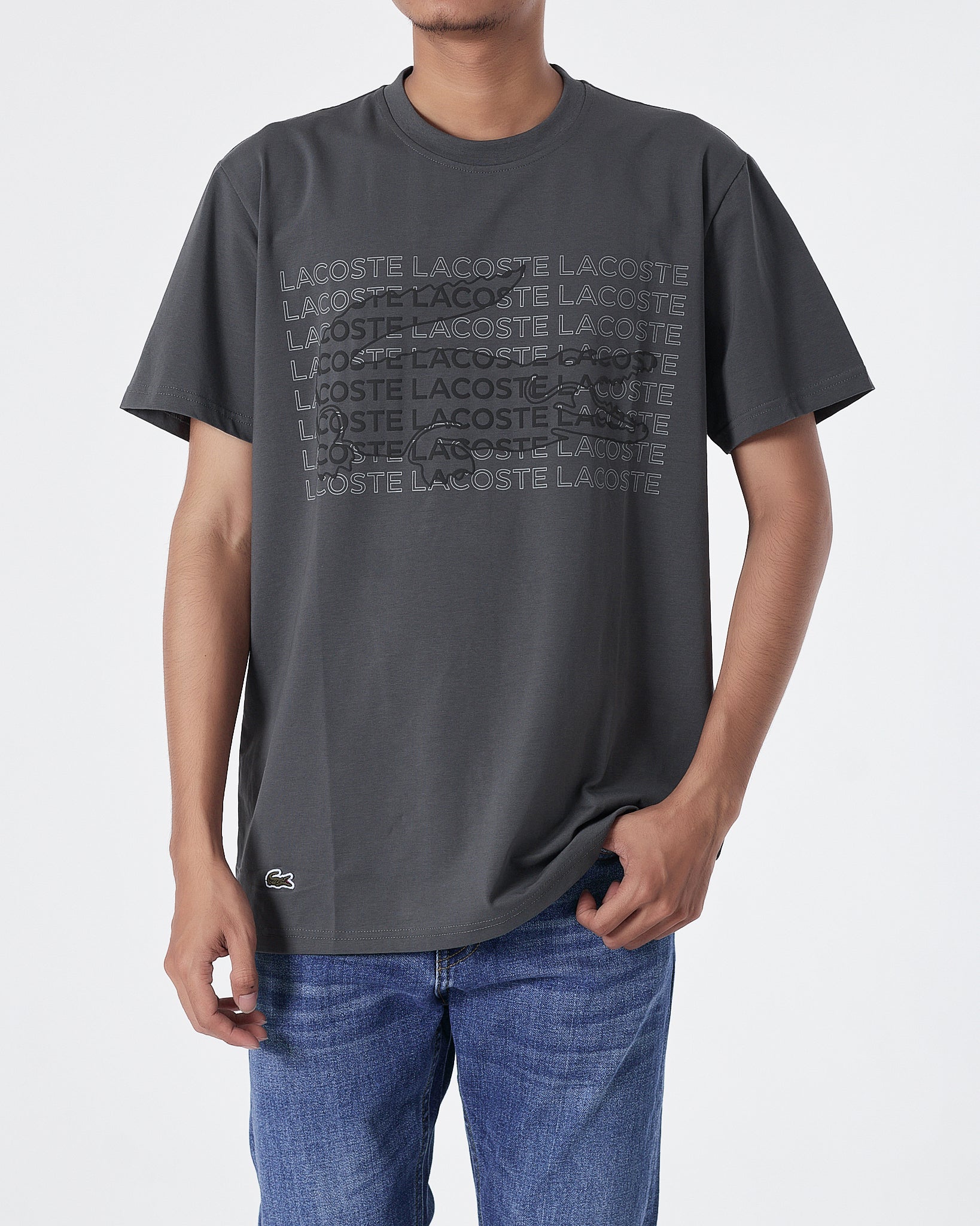 LAC Logo Printed Men Grey T-Shirt 15.90