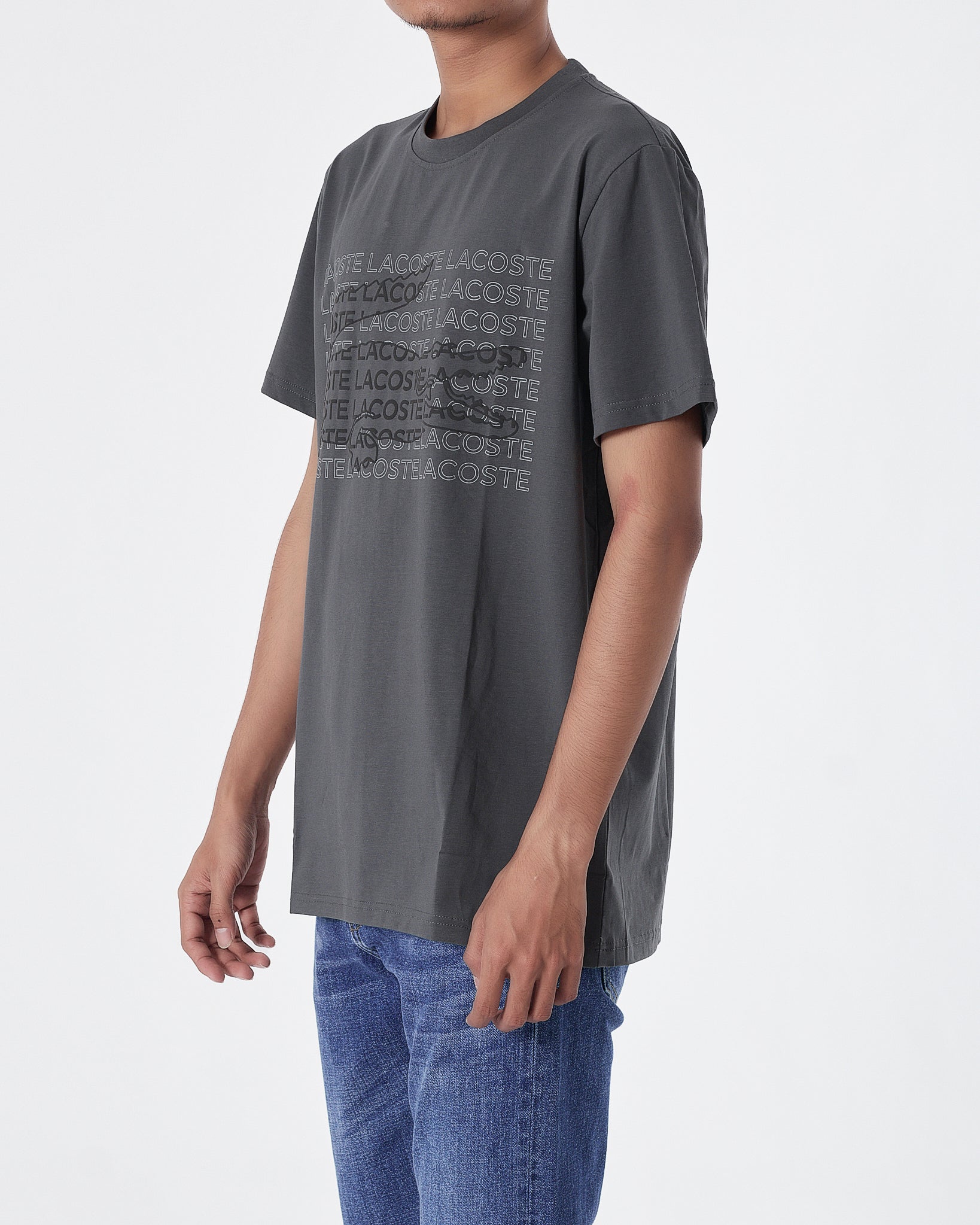 LAC Logo Printed Men Grey T-Shirt 15.90