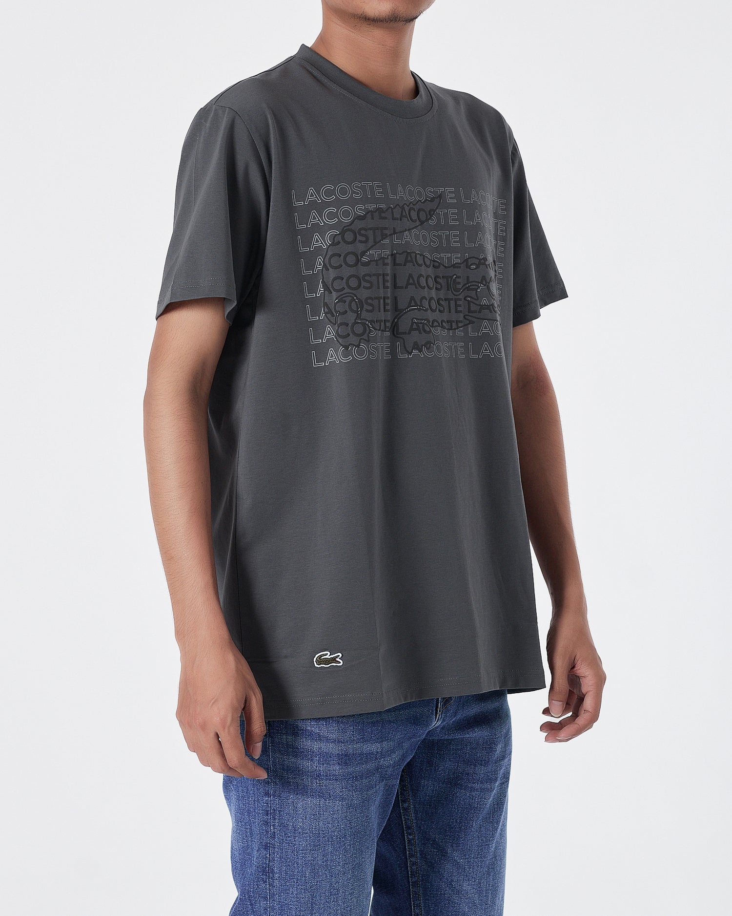 LAC Logo Printed Men Grey T-Shirt 15.90