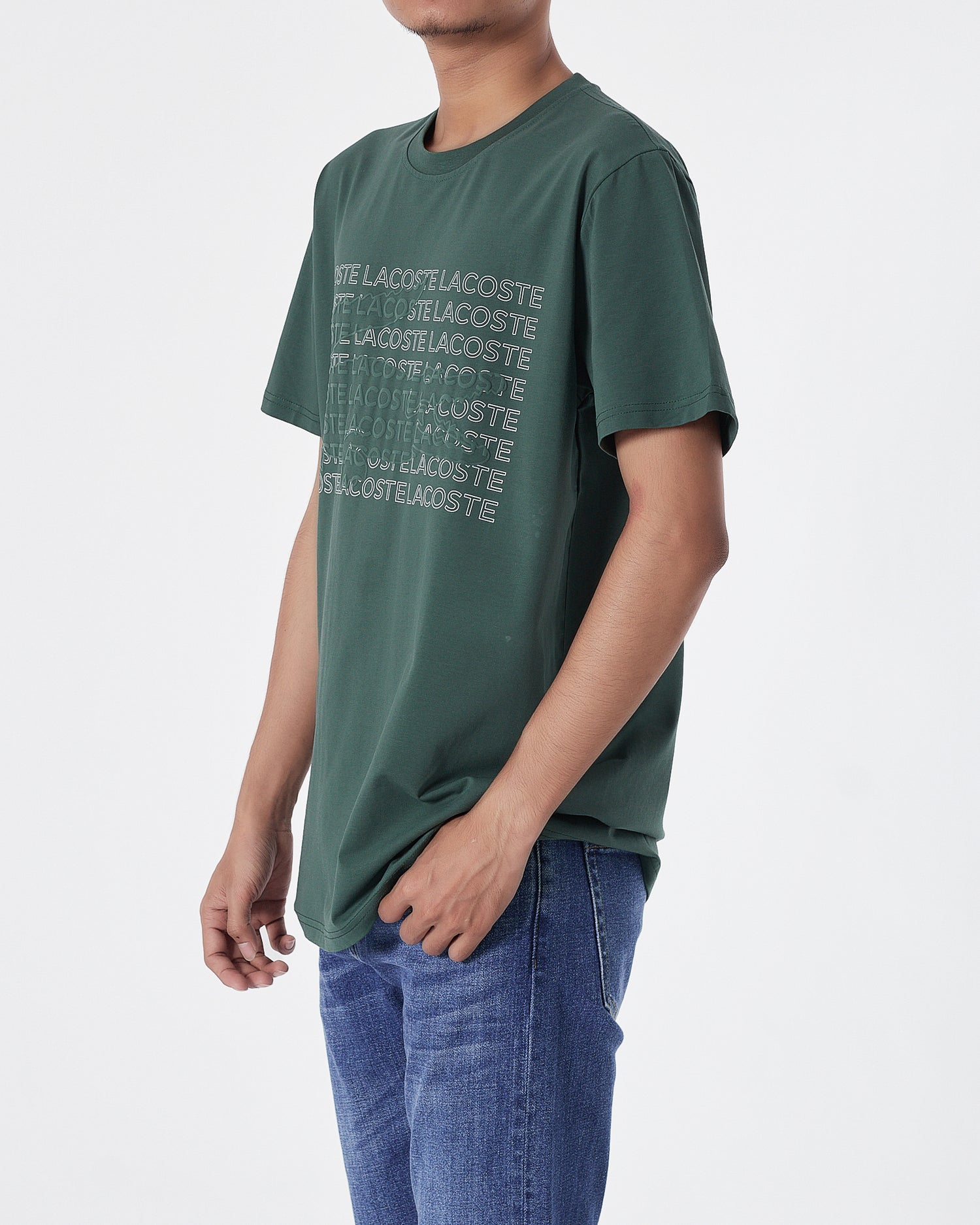 LAC Logo Printed Men Green T-Shirt 15.90