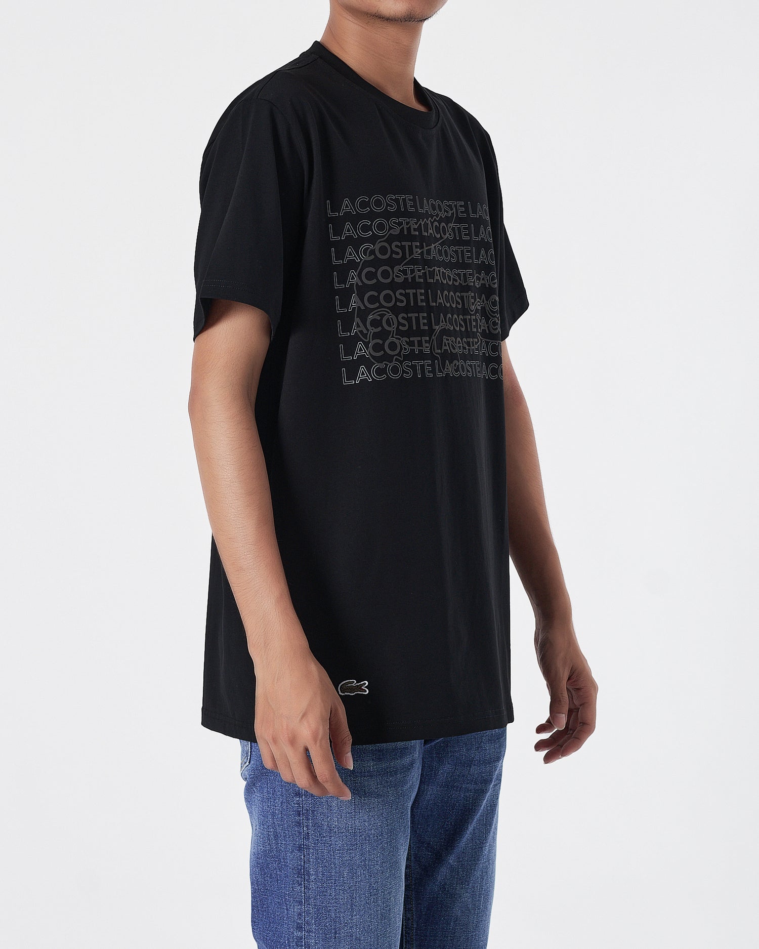 LAC Logo Printed Men Black T-Shirt 15.90