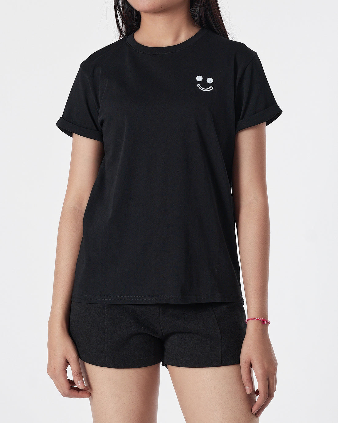 Smilling Lady Black  T-Shirt 12.90