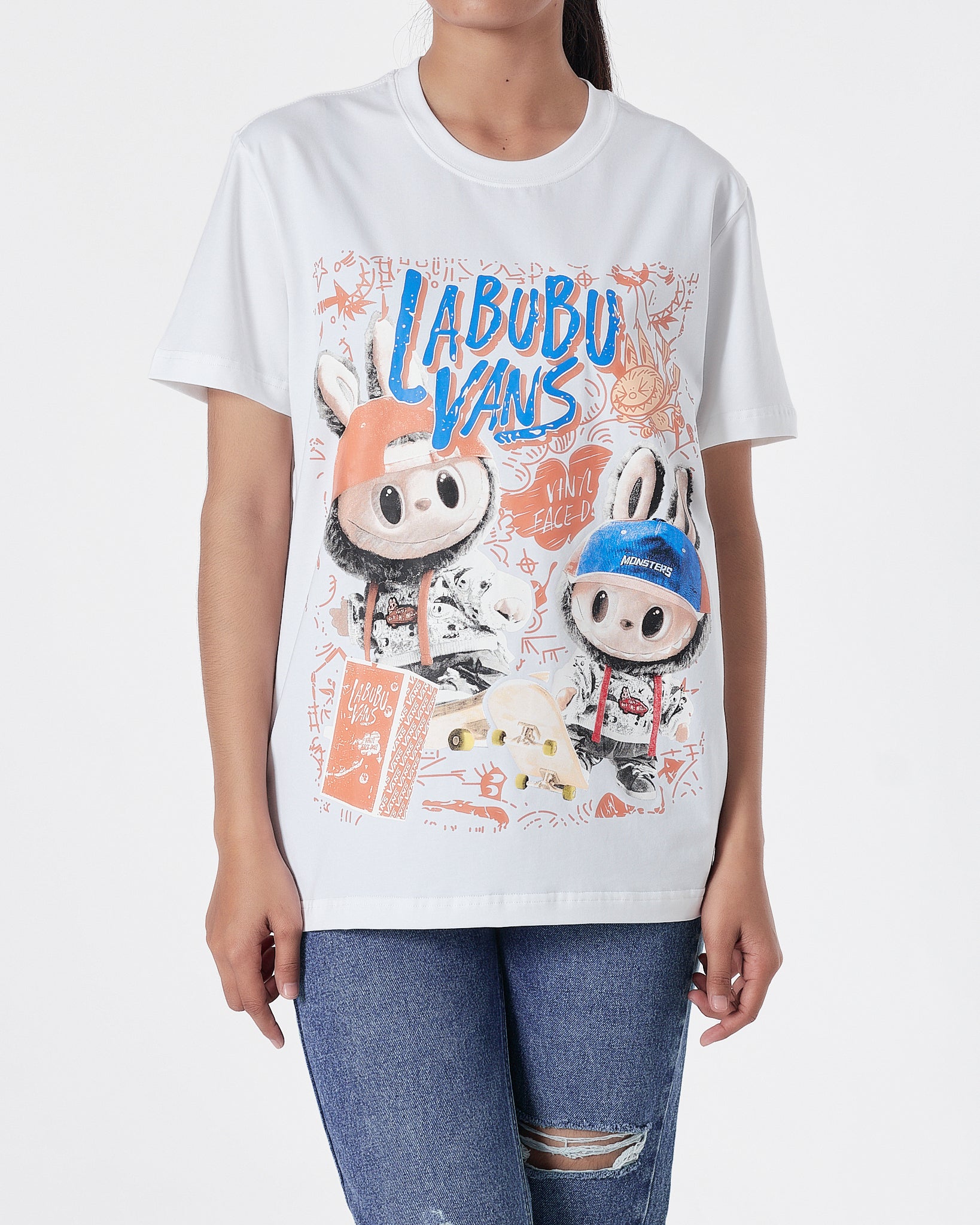 ADLV Labubu Printed Unisex White T-Shirt 15.50