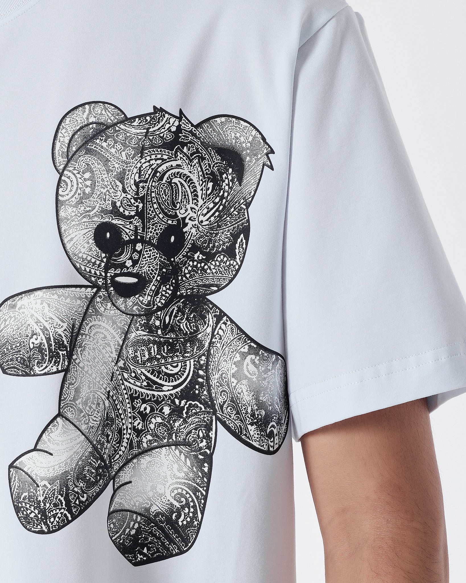 PP Teddy Bear Front and Back Printed Men White T-Shirt 16.90