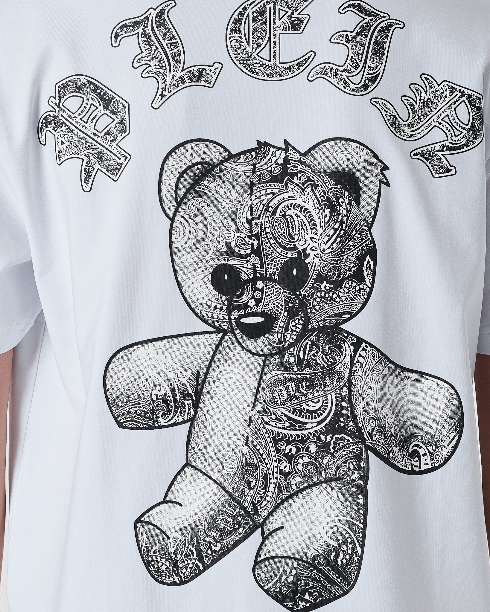 PP Teddy Bear Front and Back Printed Men White T-Shirt 16.90