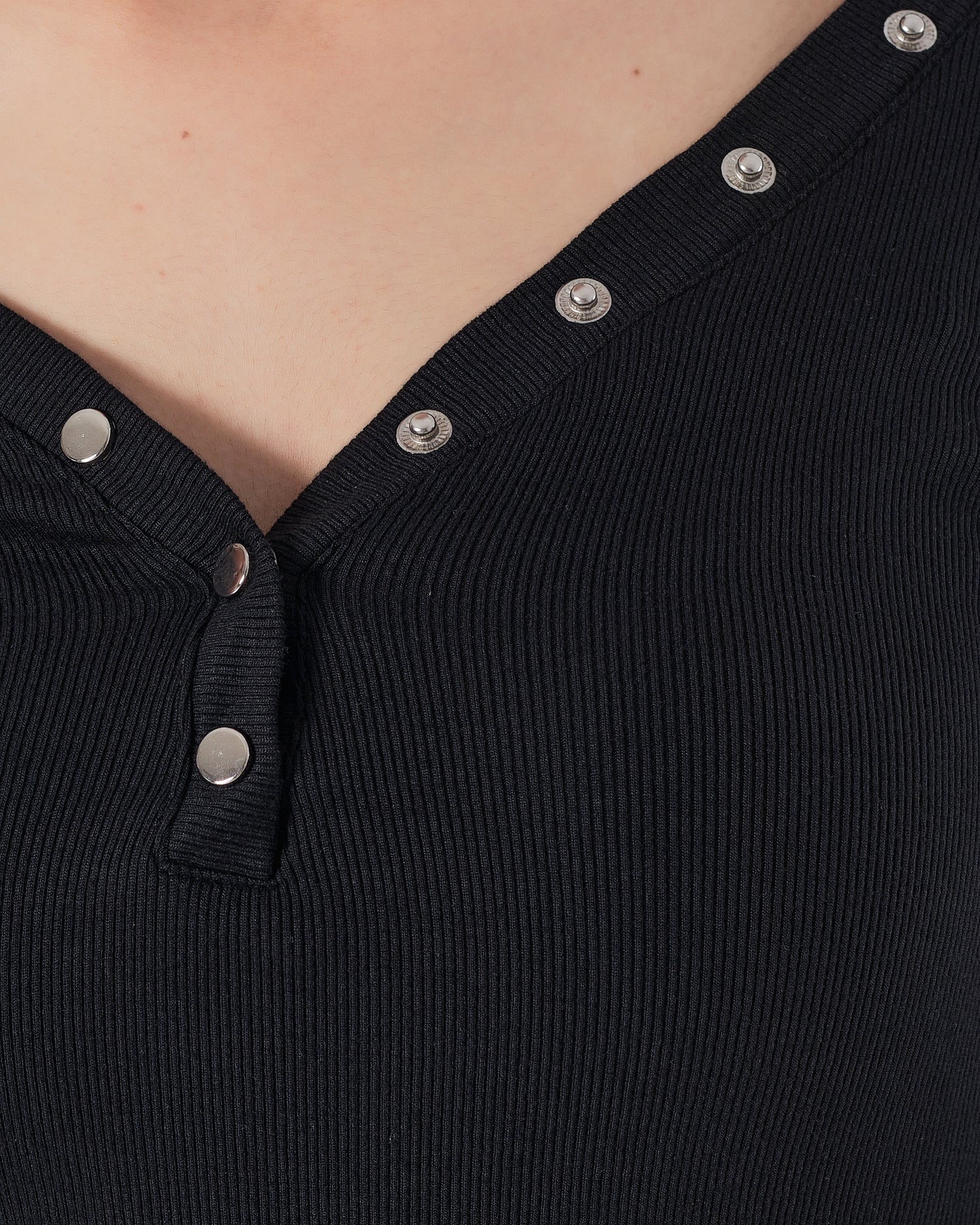 Lady V Neck Black T-Shirt Long Sleeve 12.90
