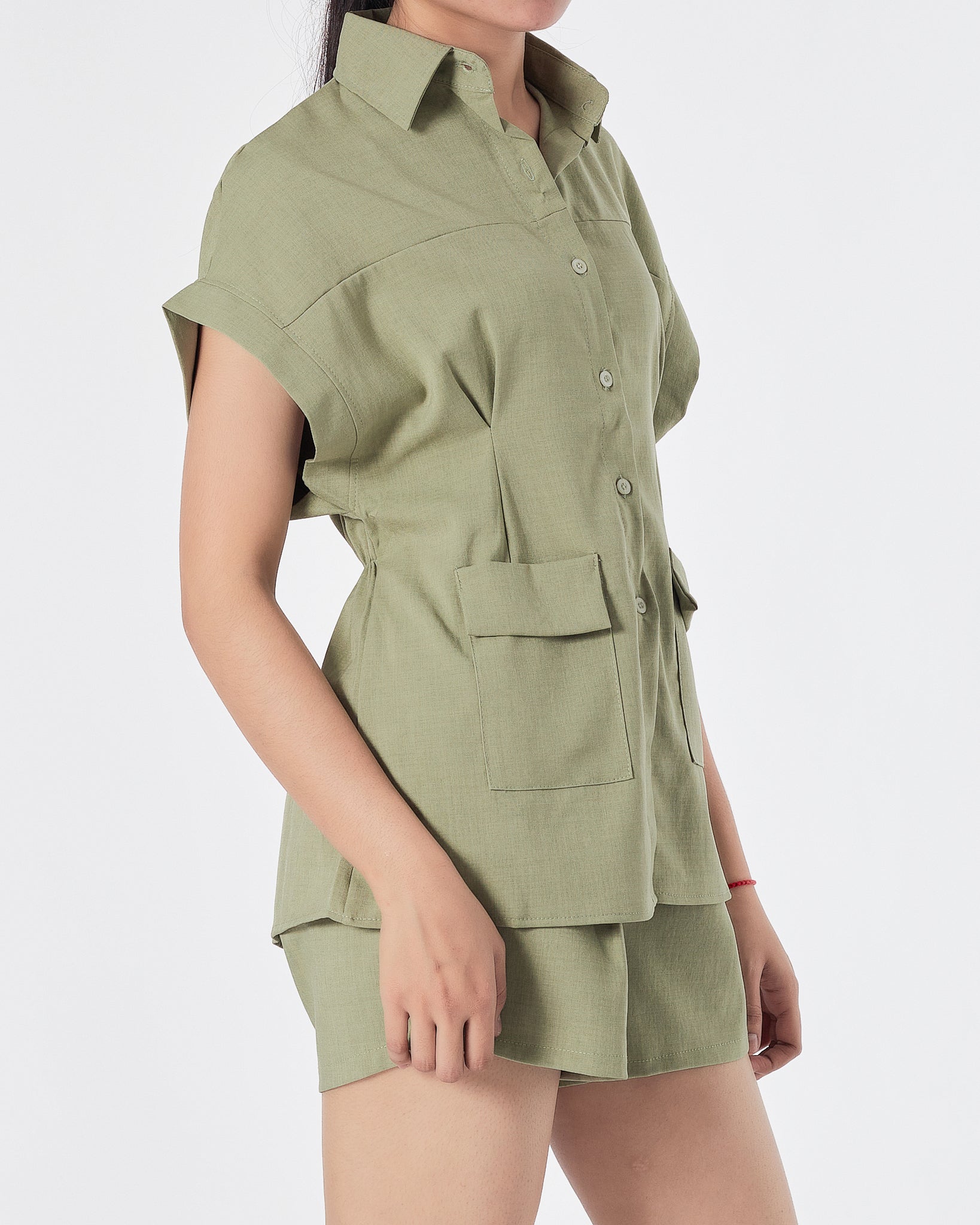 Lady Green Set Shirt + Short 2 Piece Outfit 19.90