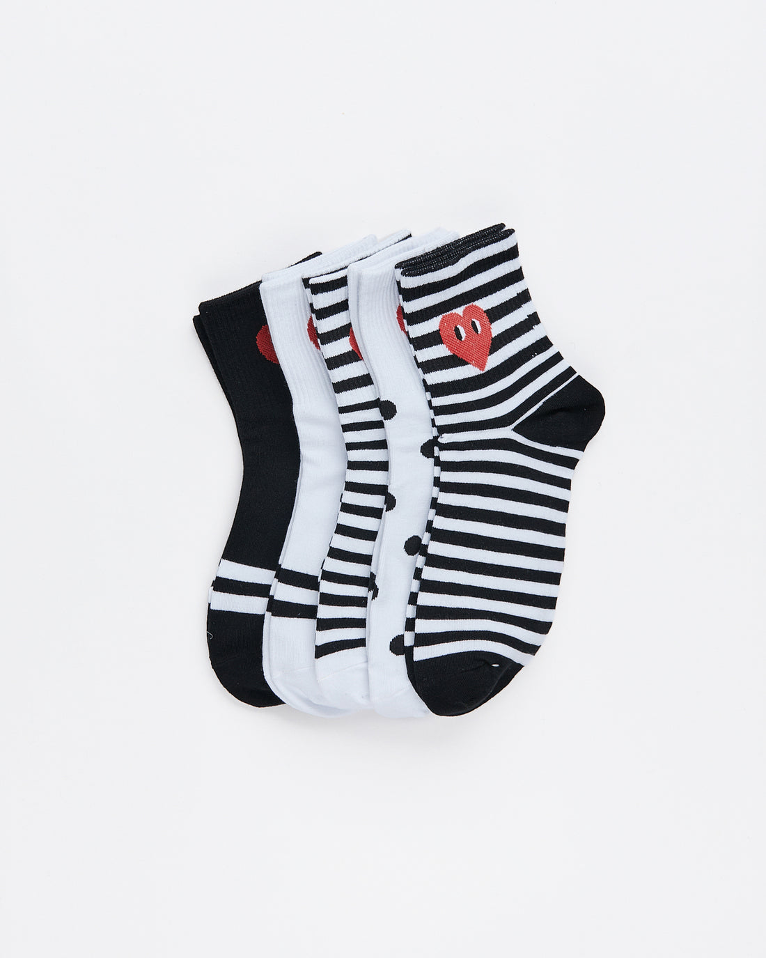 AMI Heart Logo Quarter 5 Pairs Socks 13.50