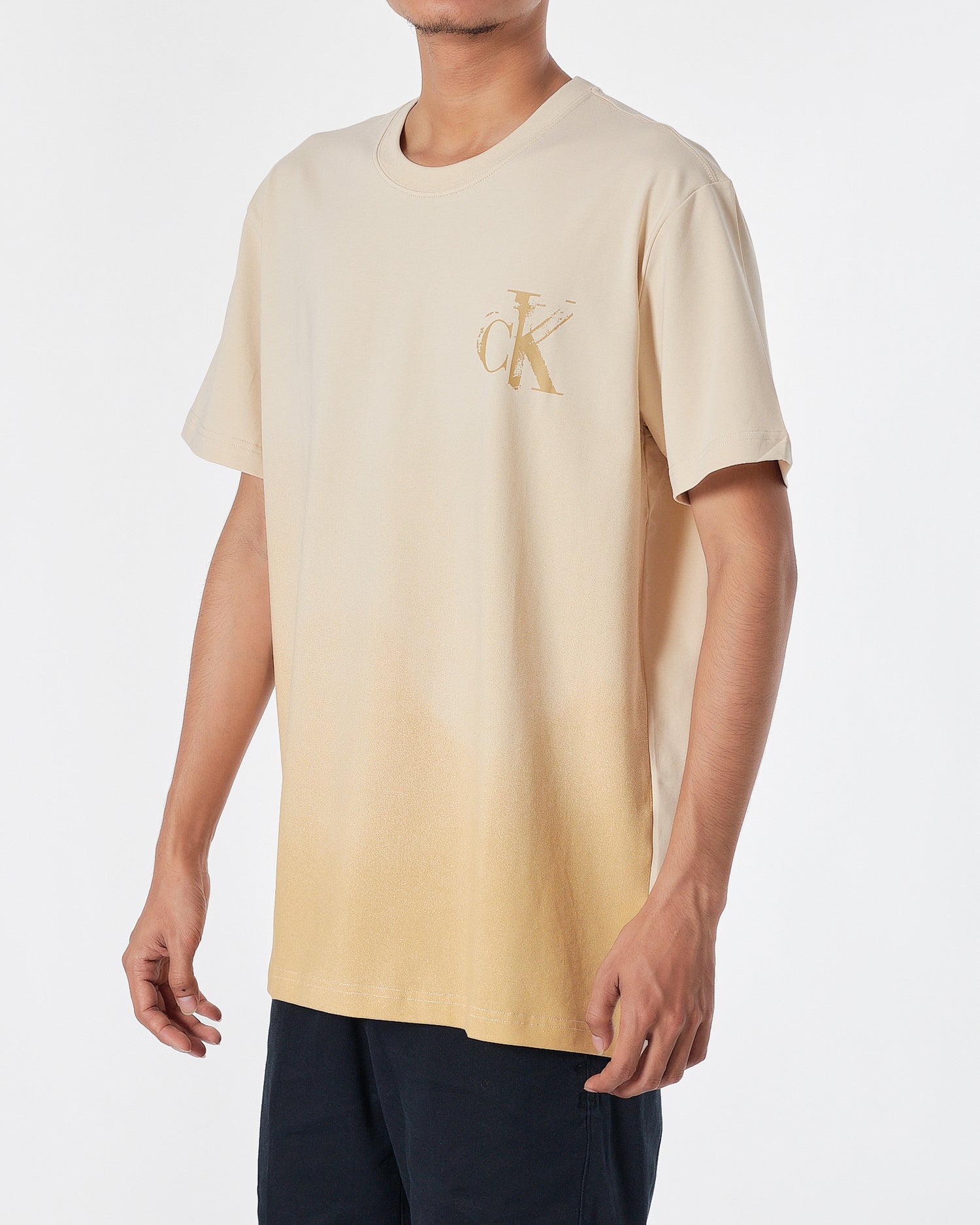 CK Gradient Color Men Cream T-Shirt 14.90