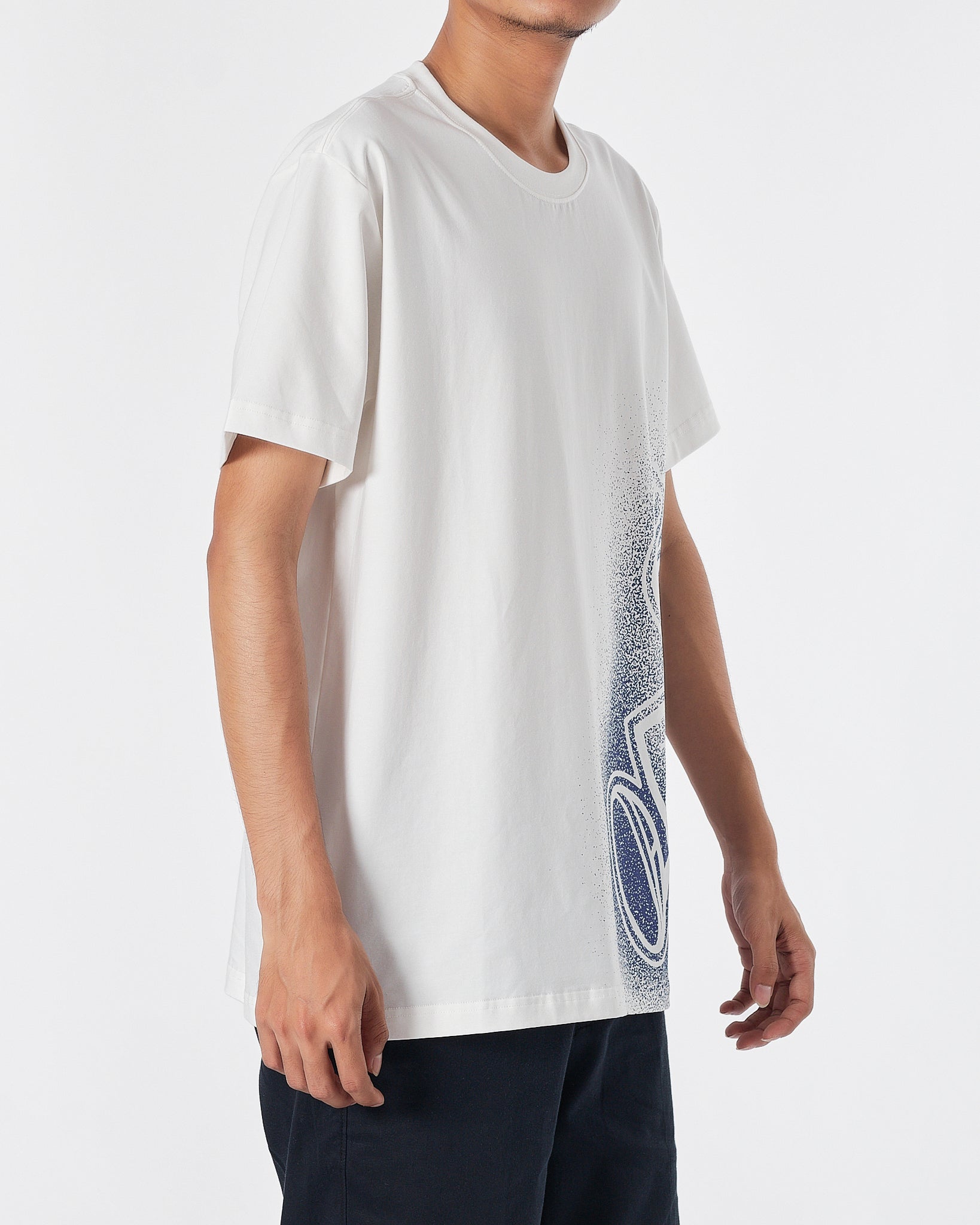 MON Logo Printed Men White T-Shirt 15.90