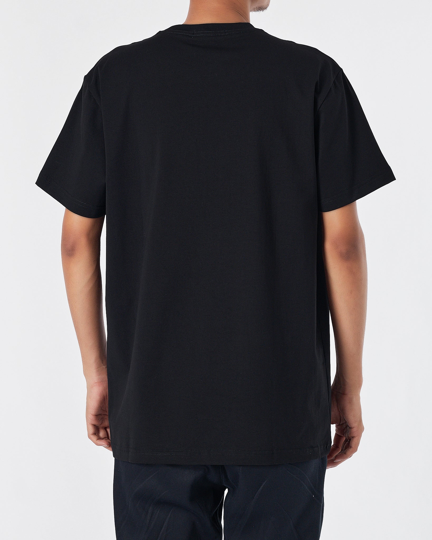 MON Logo Printed Men Black T-Shirt 15.90