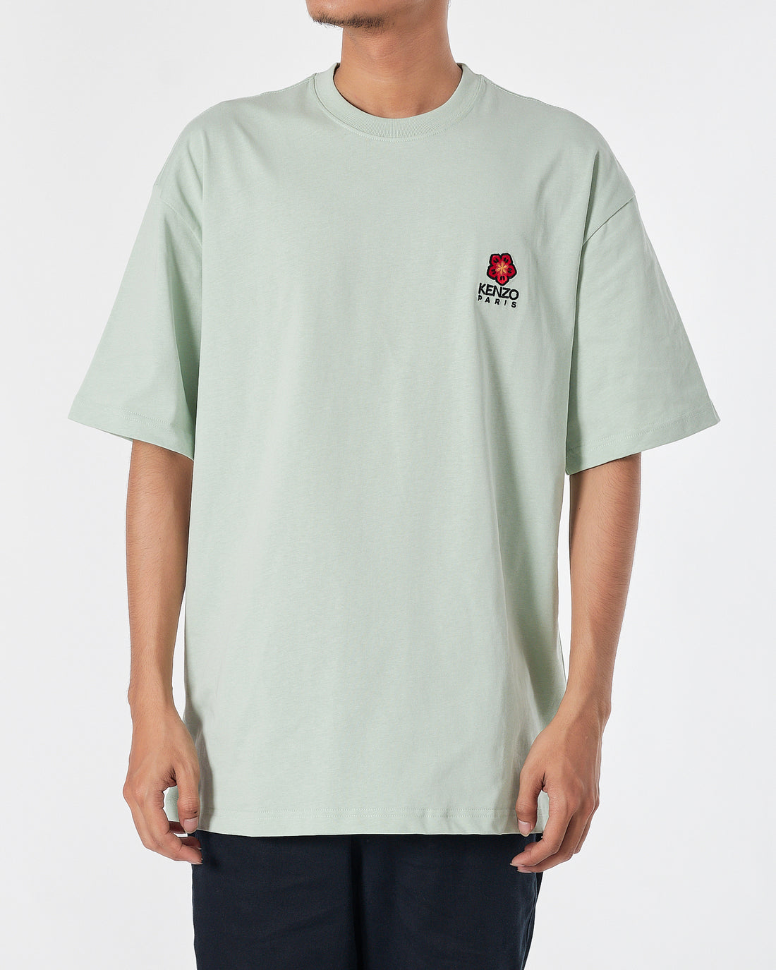 KEN Flower Embroidered Men Green T-Shirt 17.90
