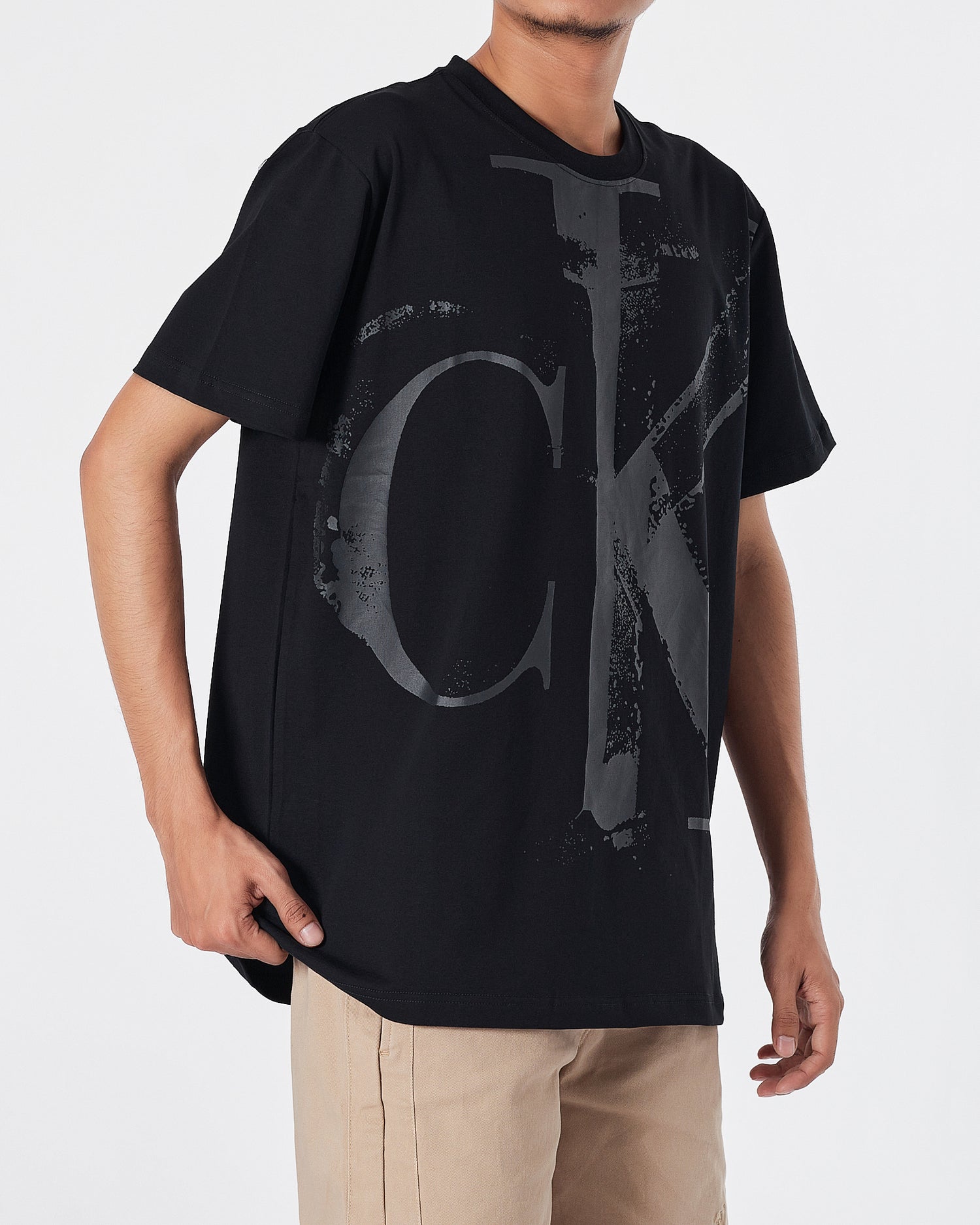 CK Logo Printed Men Black  T-Shirt 16.90