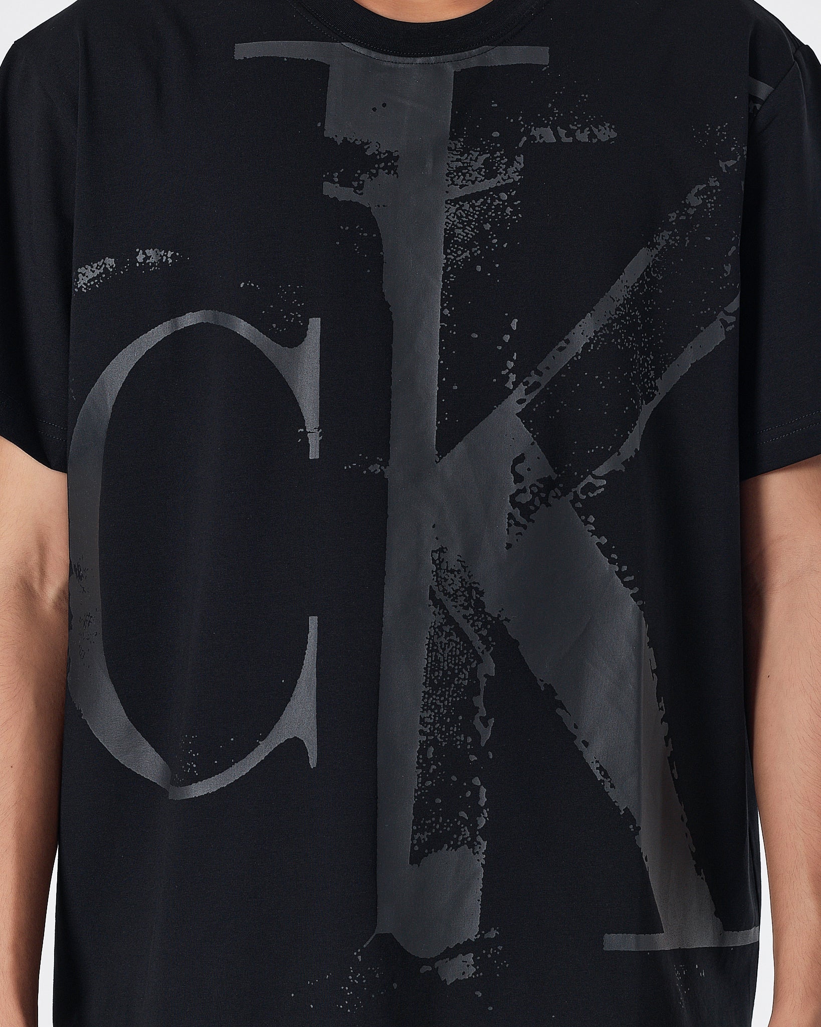 CK Logo Printed Men Black  T-Shirt 16.90