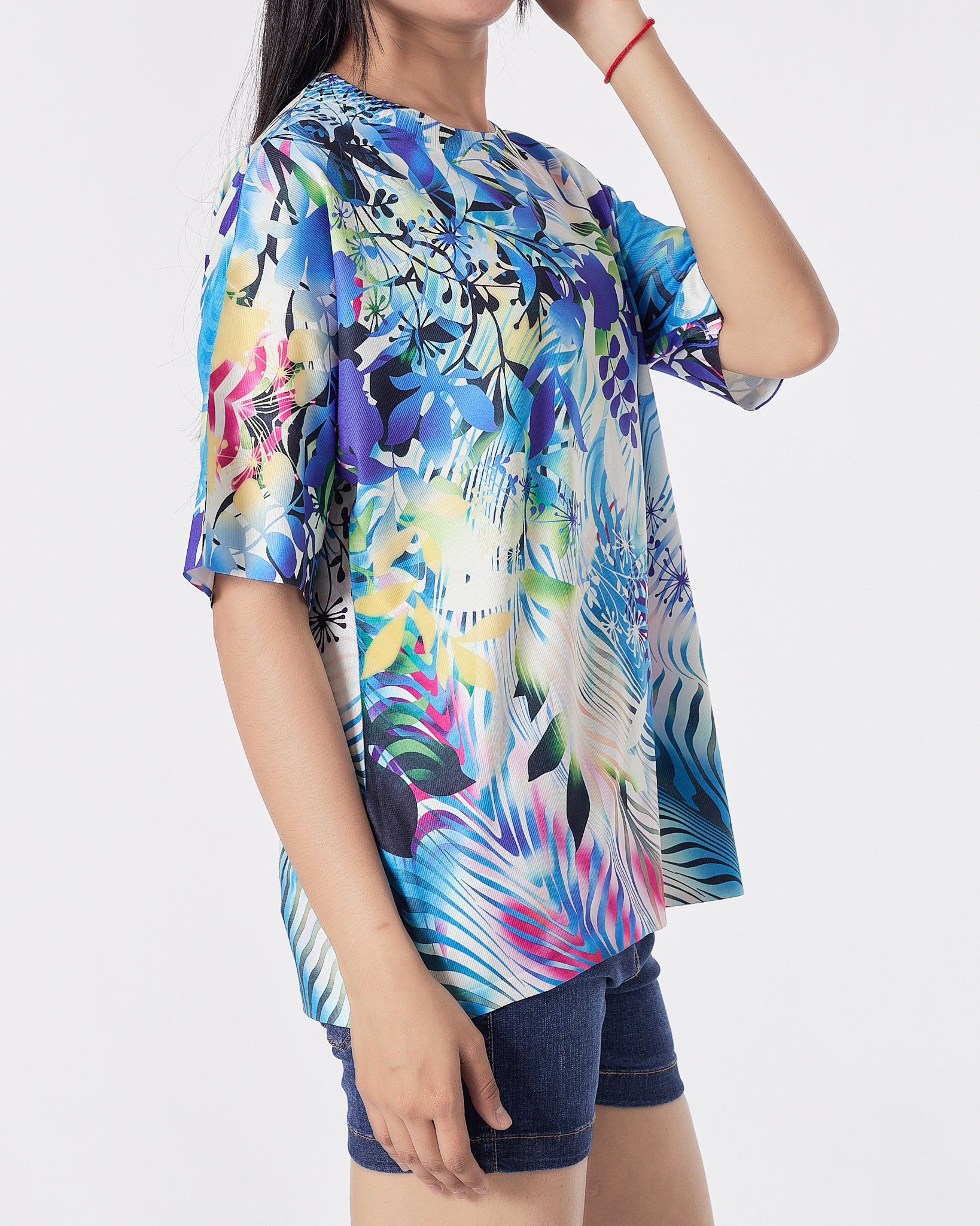 Floral Over Printed Lady T-Shirt 15.90