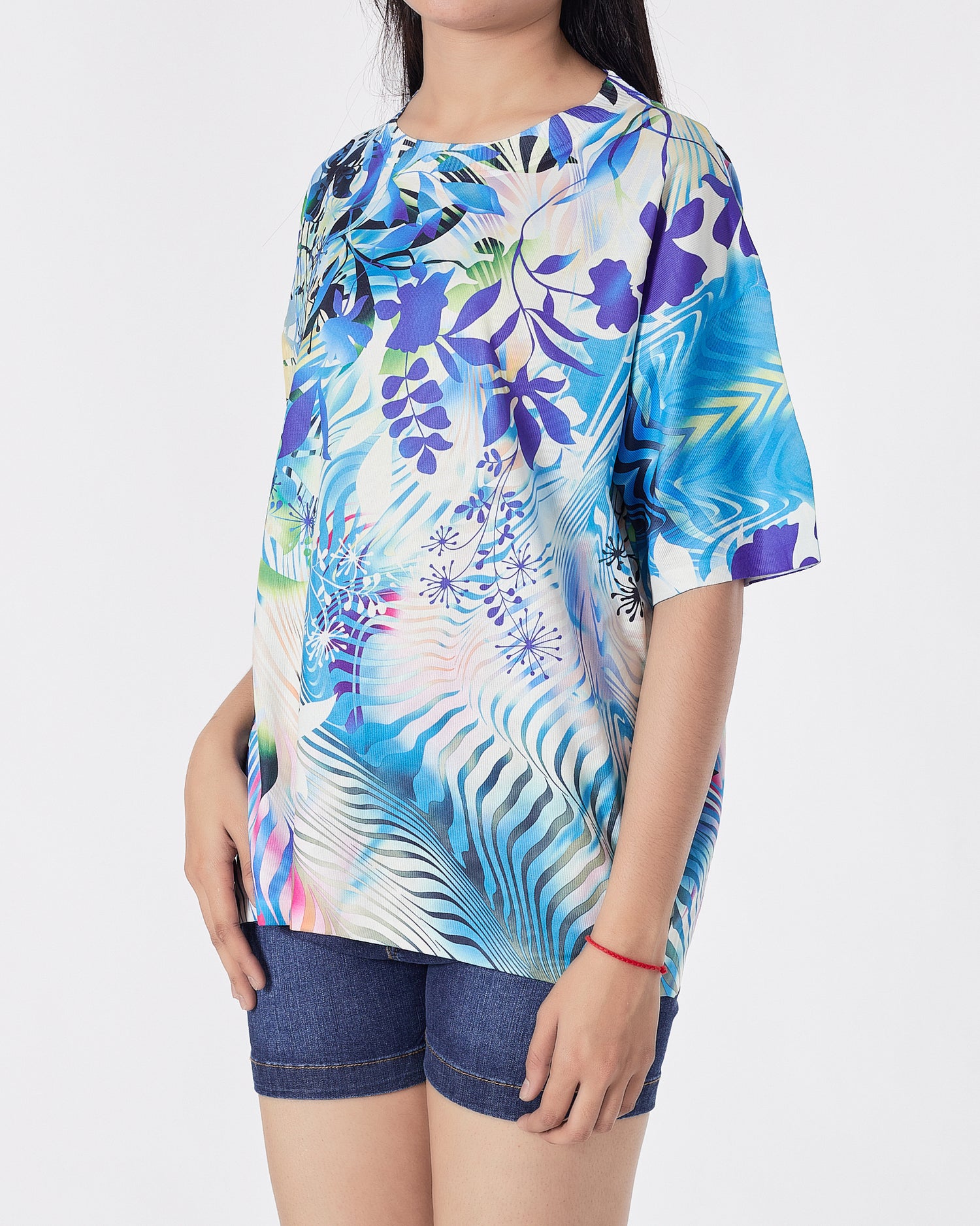 Floral Over Printed Lady T-Shirt 15.90