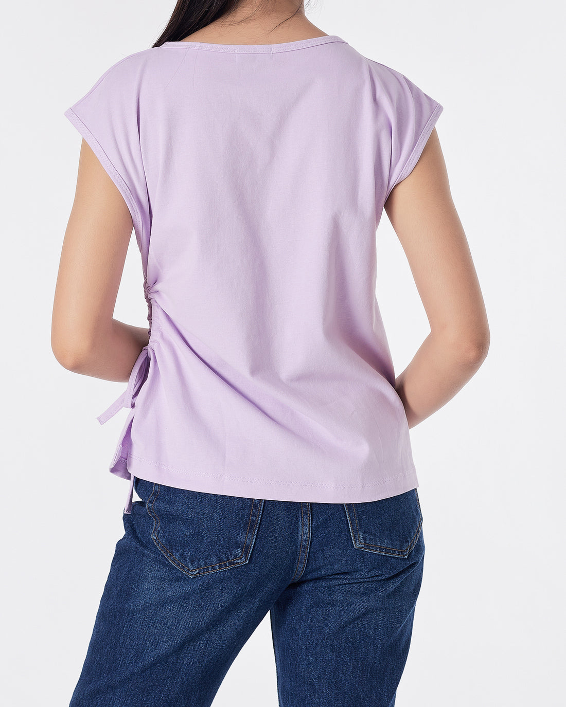 Purple Solid Waist Hole Lady T-Shirt 12.90