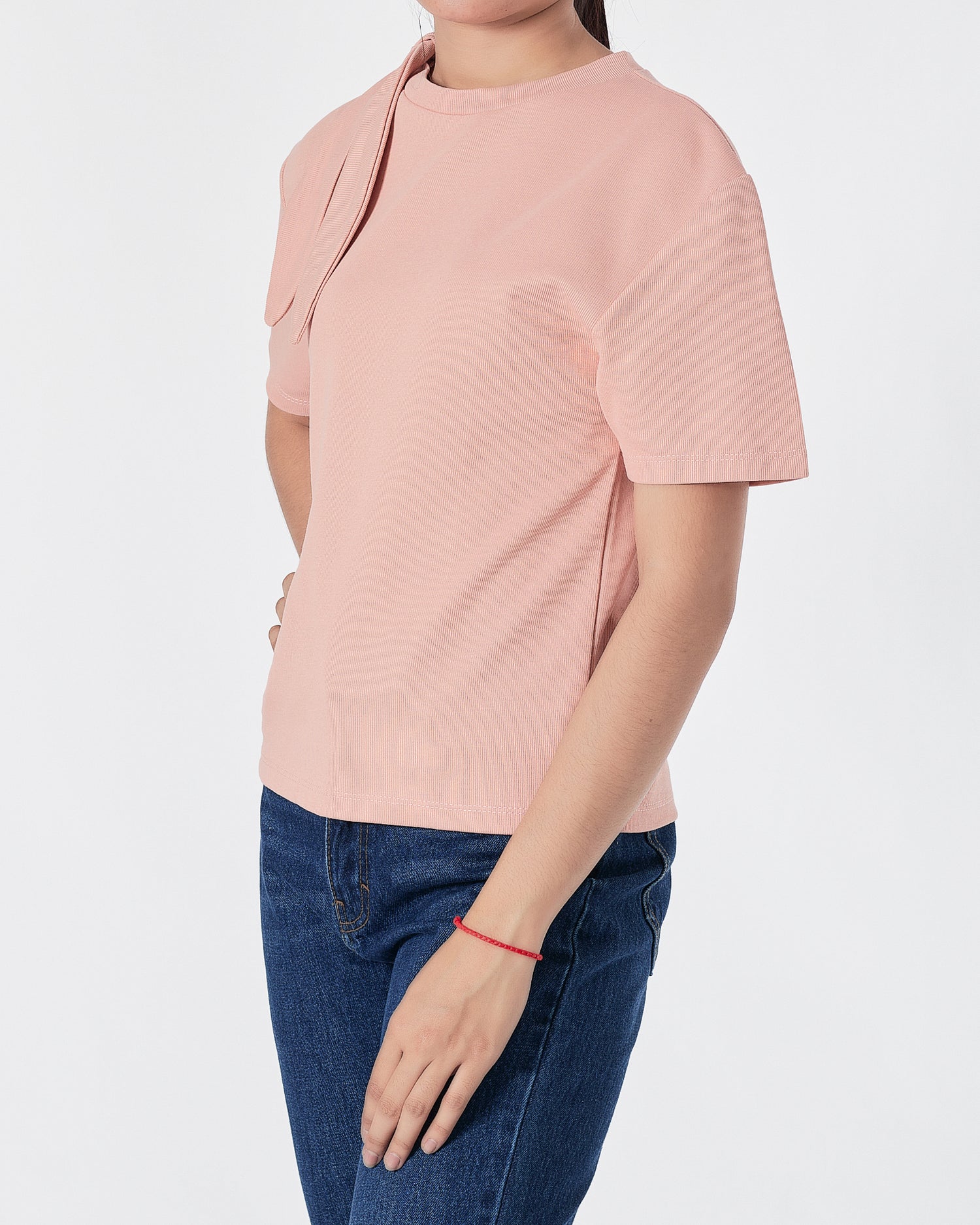Tie Neck Pink Lady  T-Shirt 13.50