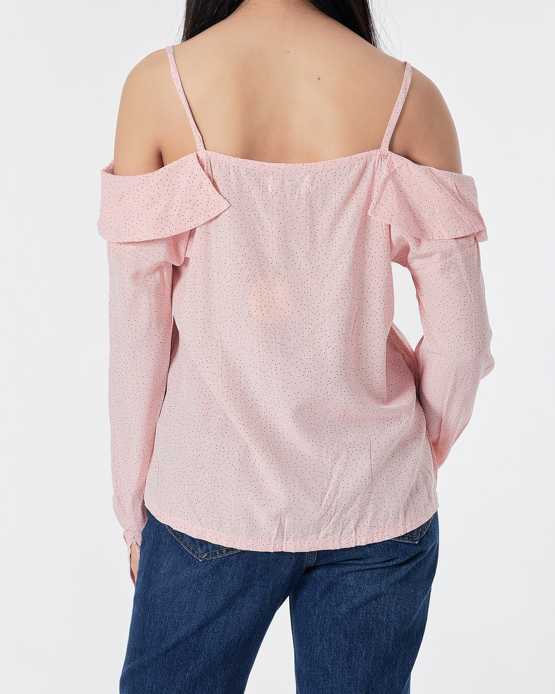 Dots Over Printed Pink Lady Shirts Long Sleeve 14.90