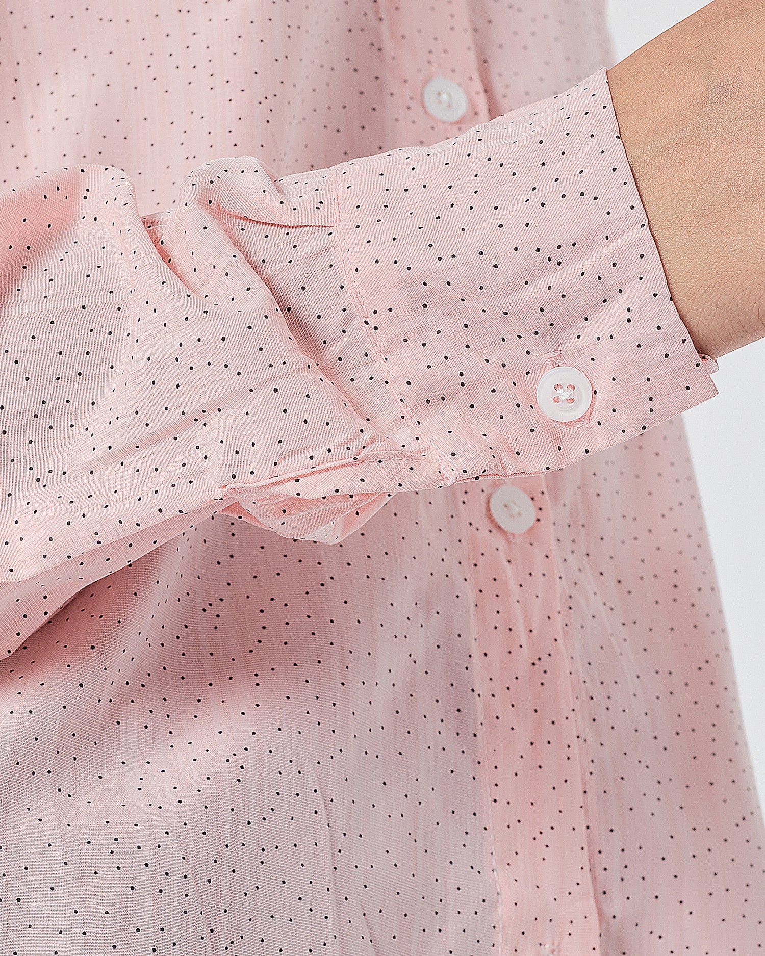 Dots Over Printed Pink Lady Shirts Long Sleeve 14.90