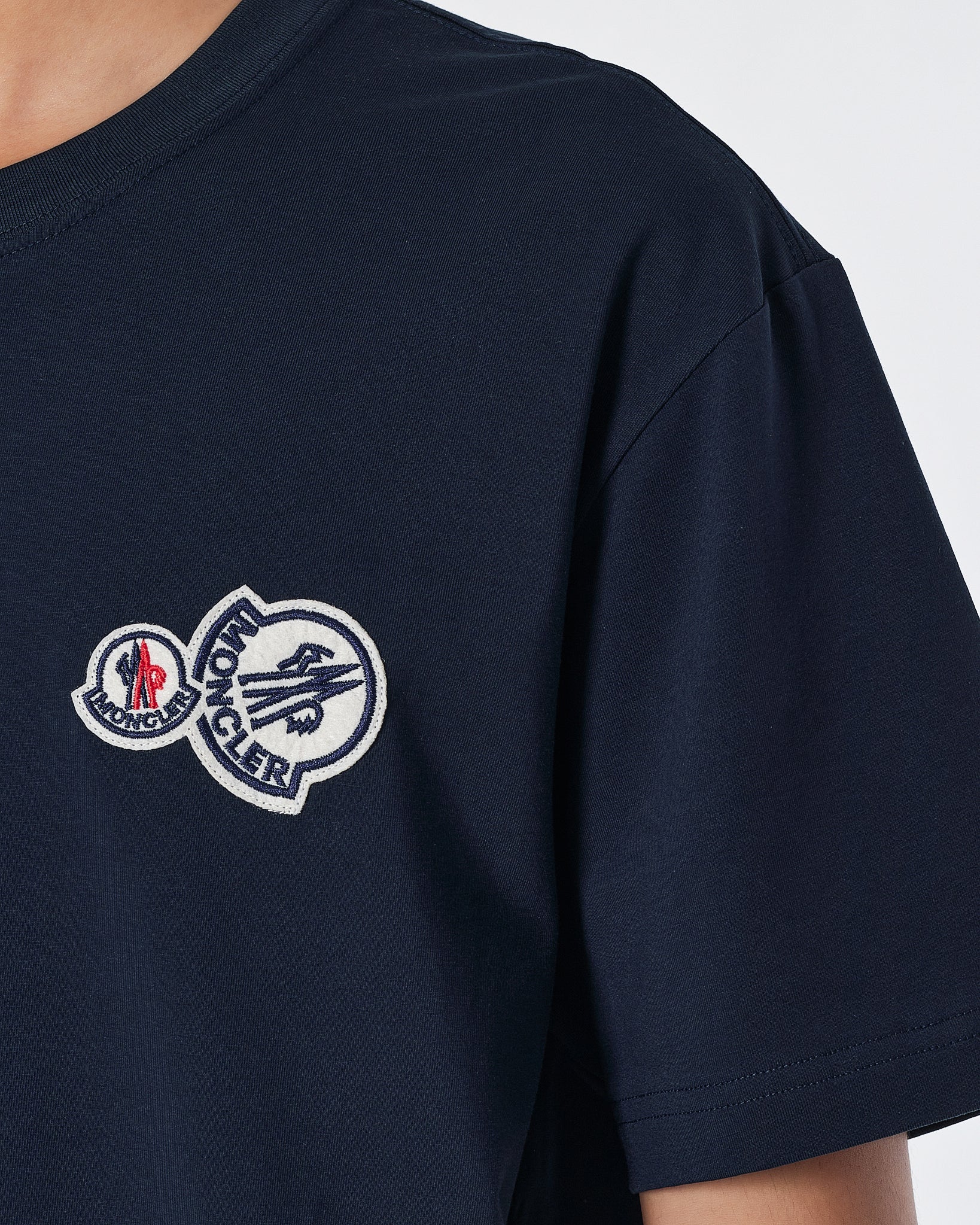 MON Logo Embroidered Men Blue T-Shirt 15.90