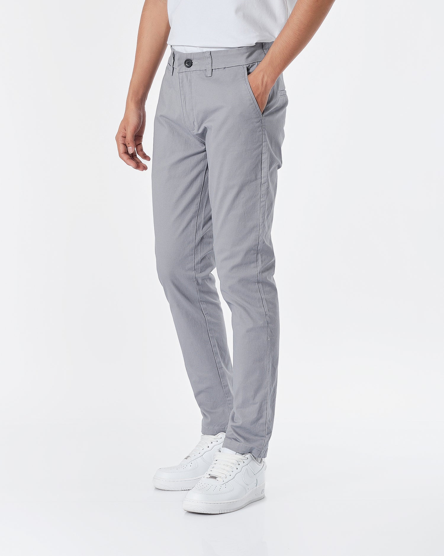 LAC Plain Color Men Grey Khaki Pants 22.90