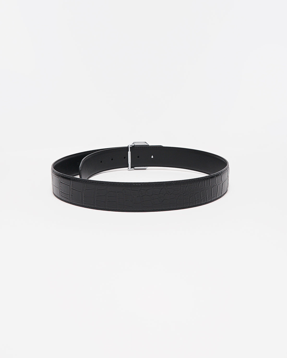 SR Silver Logo Men Black Leather Belt 89.90